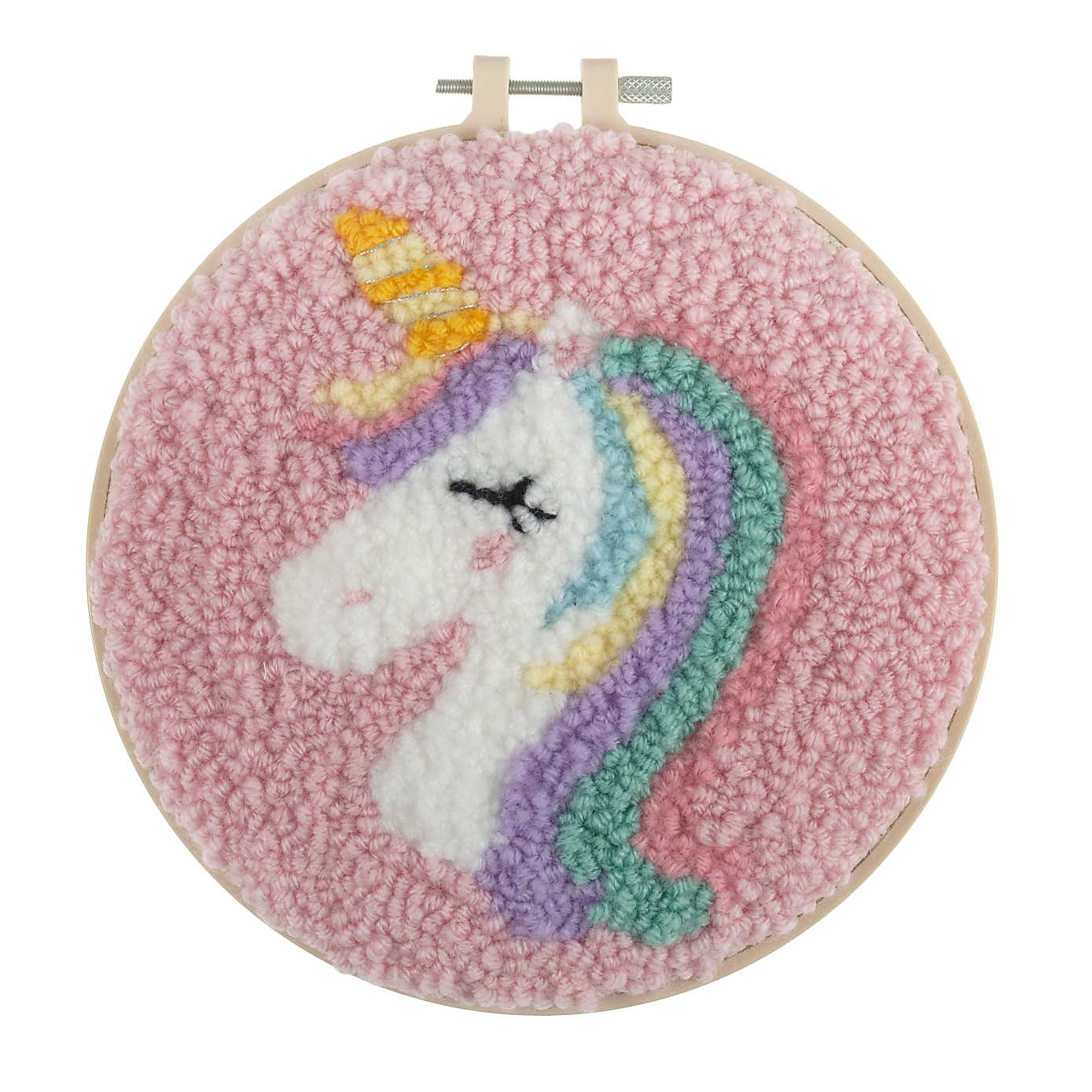 Punch Needle Kit Yarn and Hoop Unicorn
