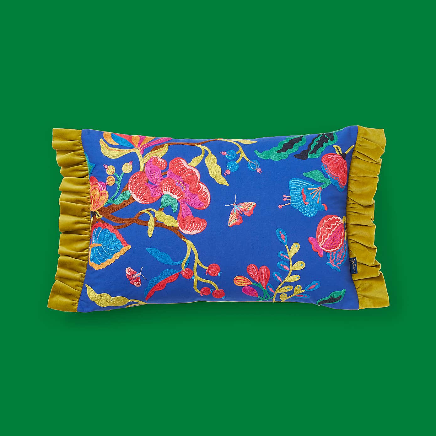 Sophie Robinson Forgotten Garden Crewel Cotton Cushion