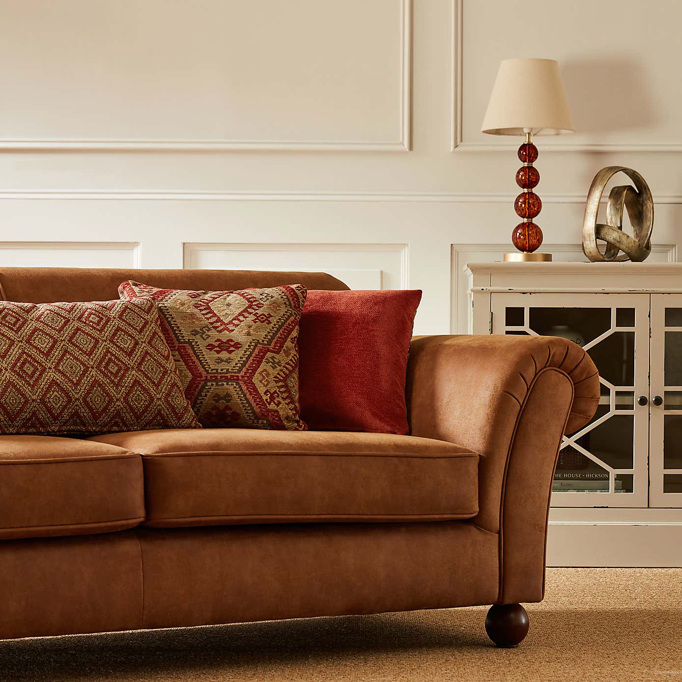 Angus Faux Leather 3 Seater Sofa