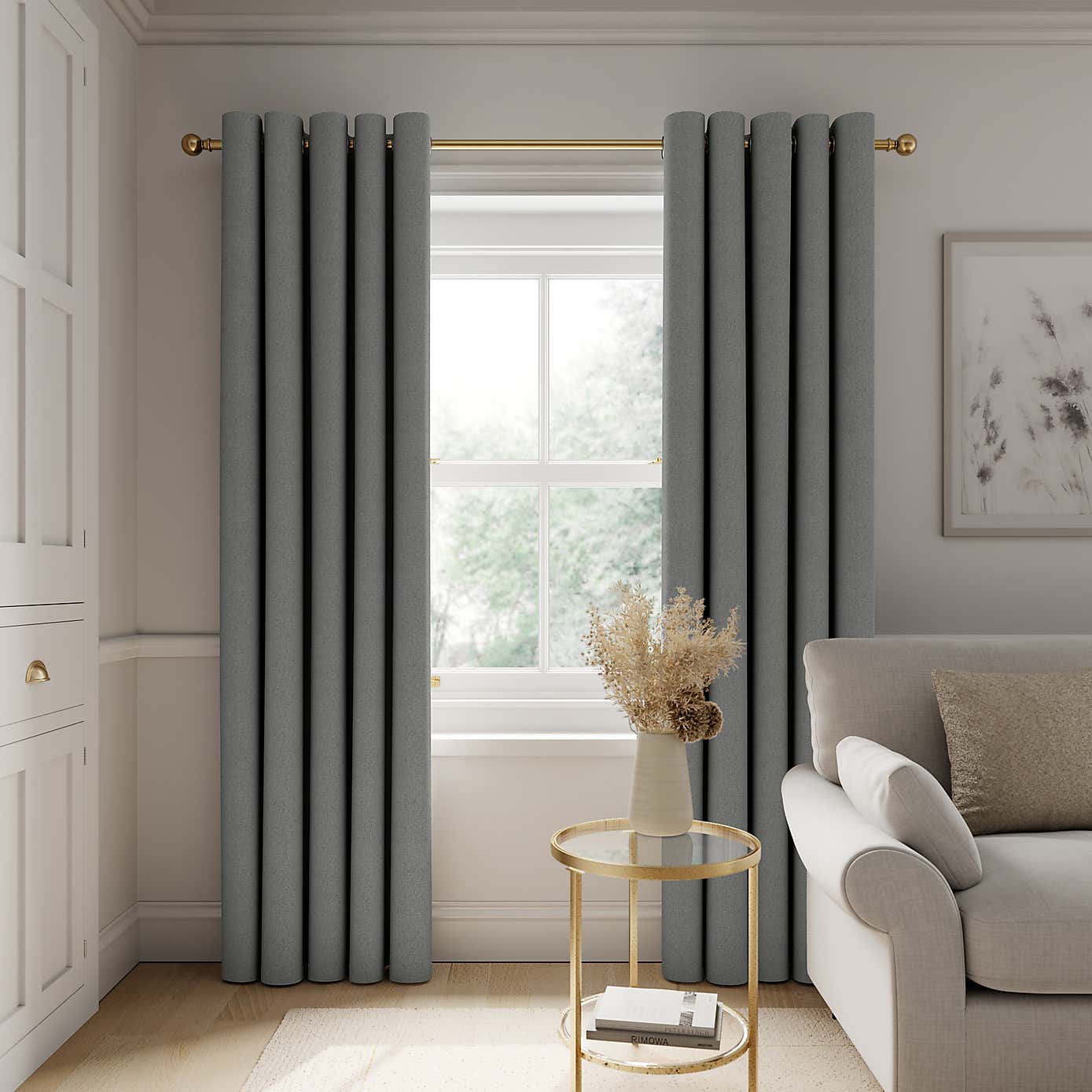 Rotterdam Herringbone Blackout Eyelet Curtains