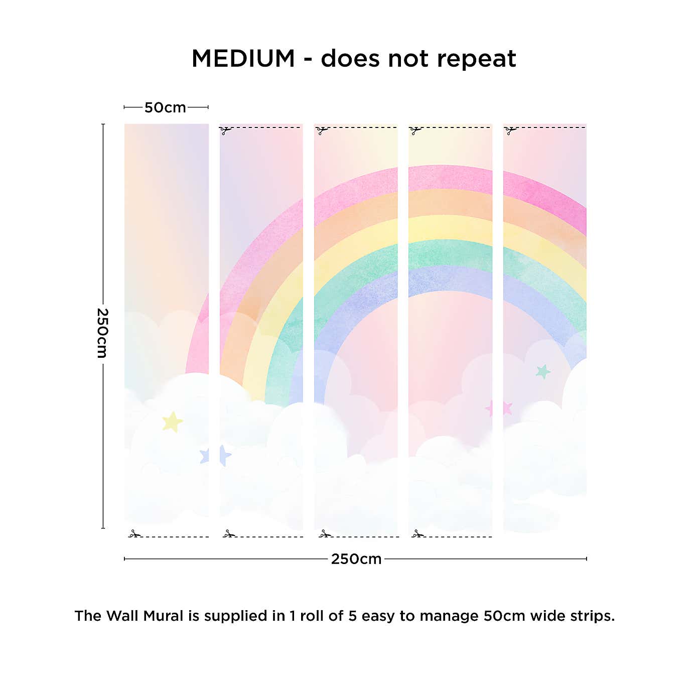 Watercolour Rainbow Wall Mural