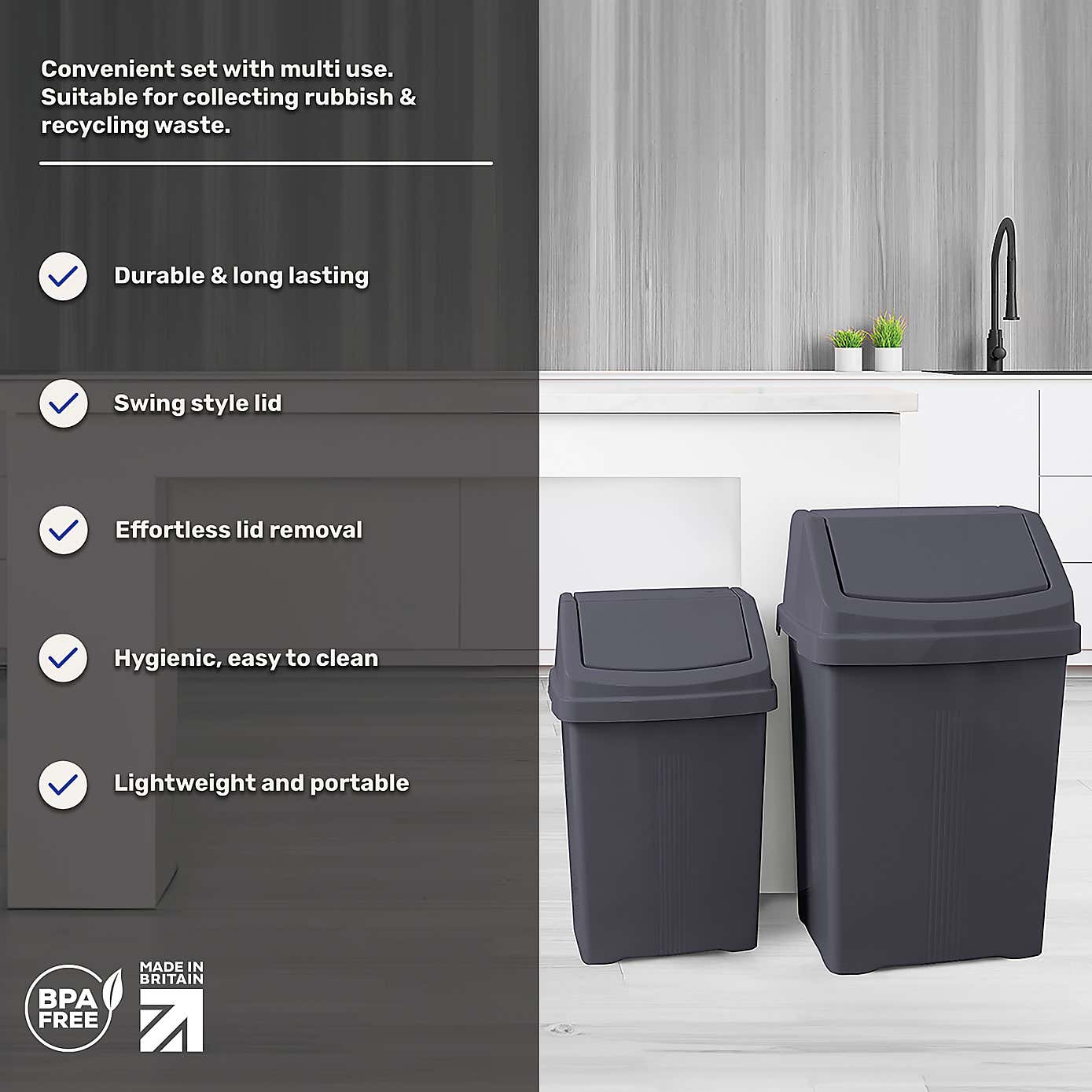 Wham Casa 25/50L Set of 2 Swing Bins