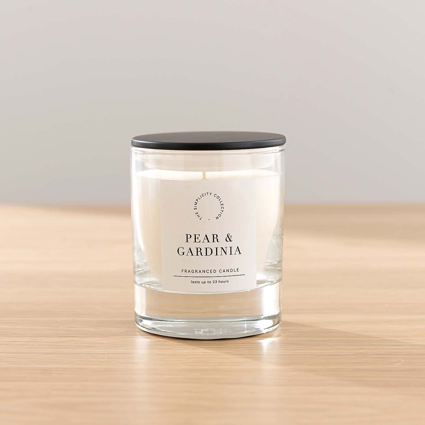 Tulip Arrangement in Textured Ceramic Vase with Pear & Gardinia Candle