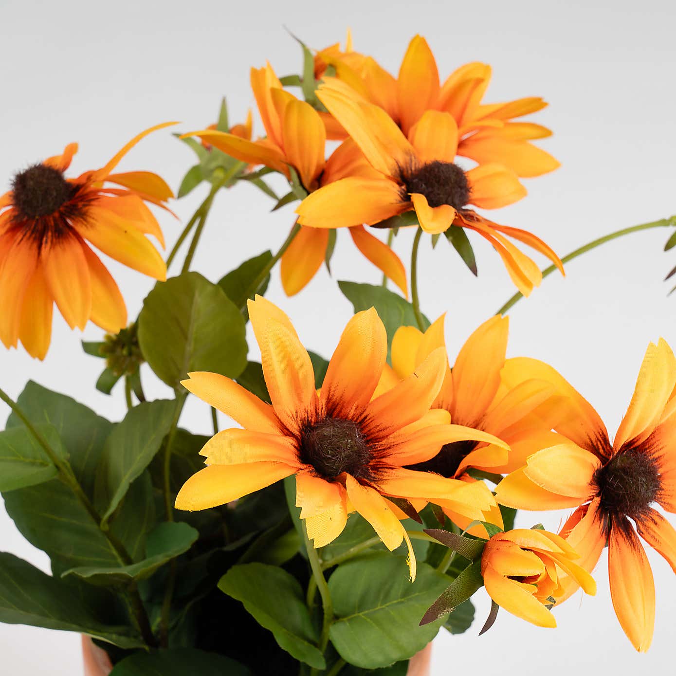 Artificial Orange Rudbeckia in Terracotta Plant Pot