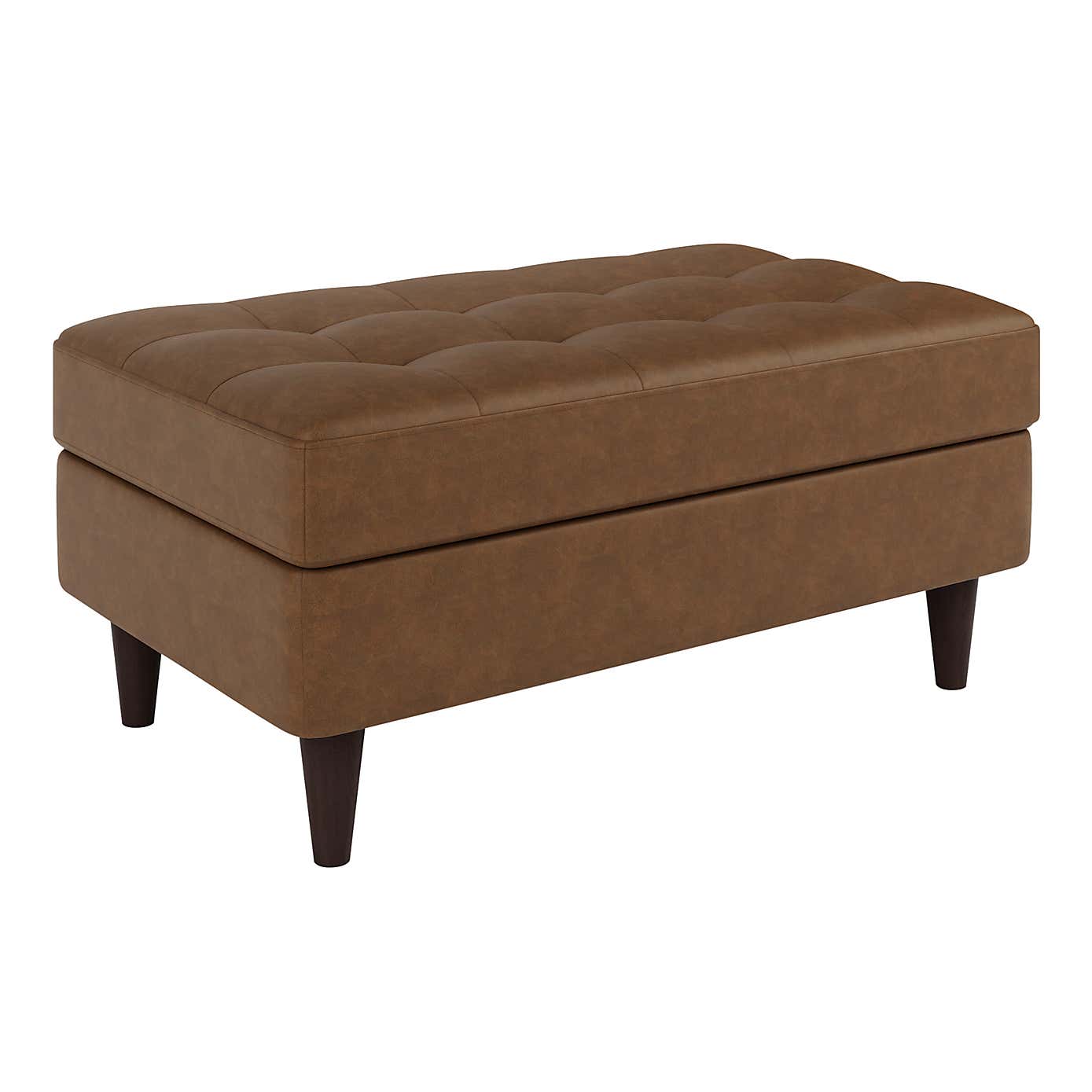 Zoe Mocha Faux Leather Storage Footstool