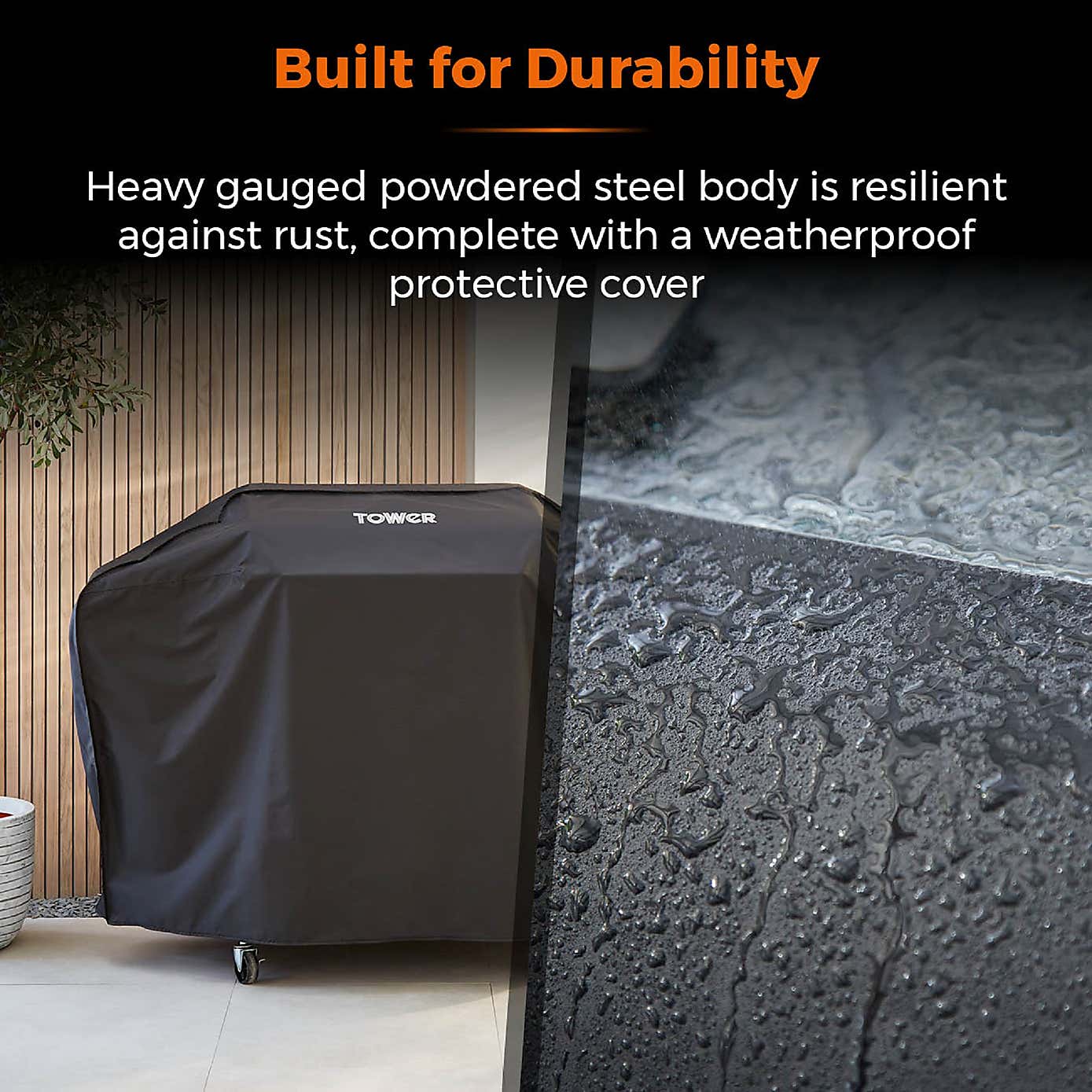 Tower Stealth Pro Six Burner Gas BBQ, Black Steel