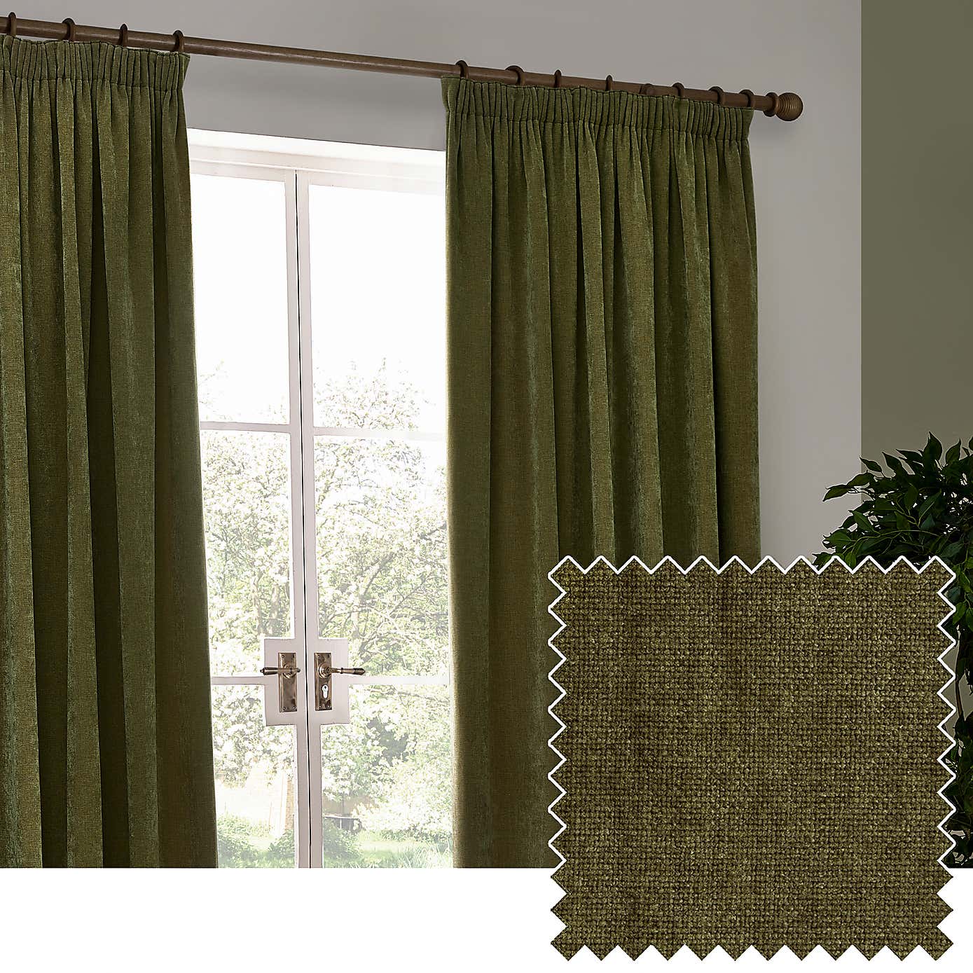 Yard Heavy Chenille Pencil Pleat Curtains