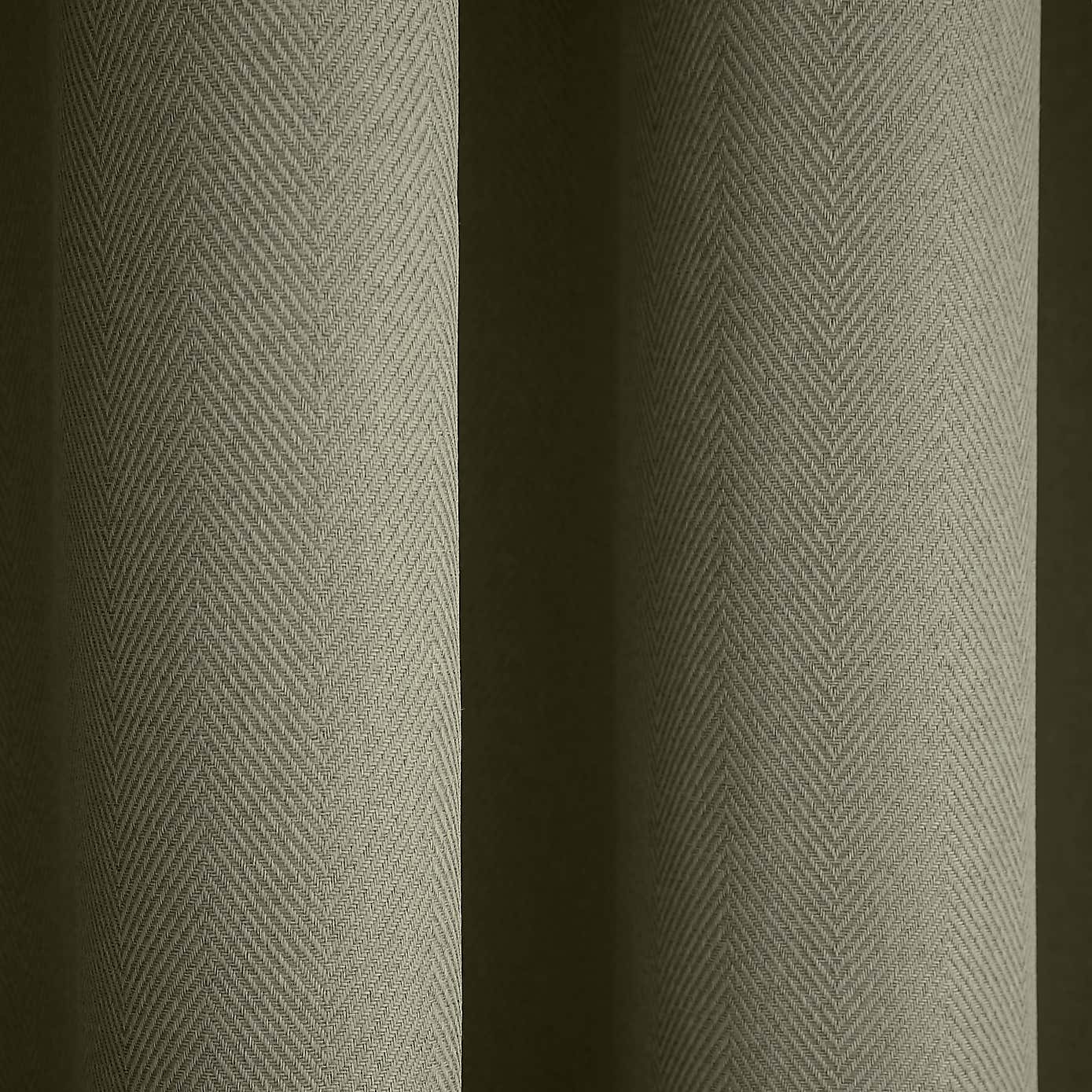 Rotterdam Herringbone Blackout Pencil Pleat Curtains