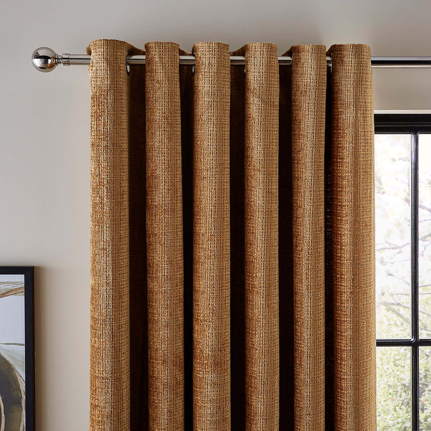 Cashton Chenille Heavyweight Eyelet Curtains