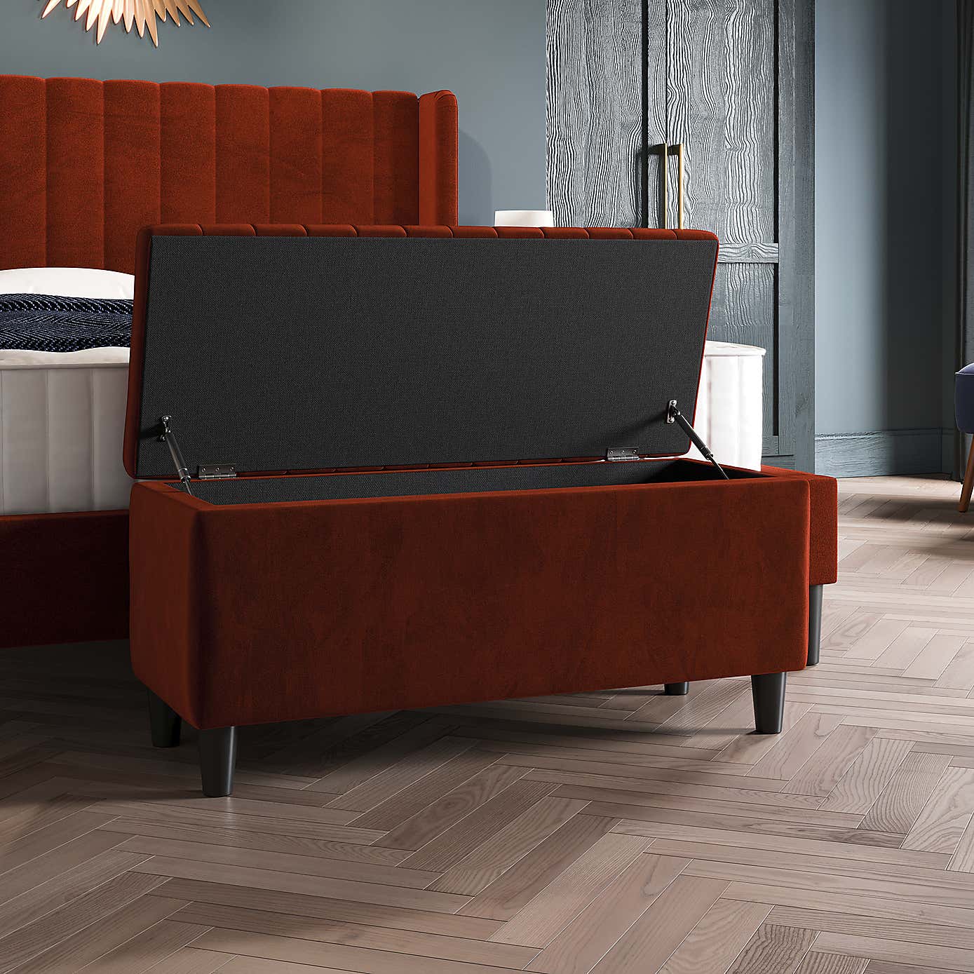 Alara Velvet Ottoman Box