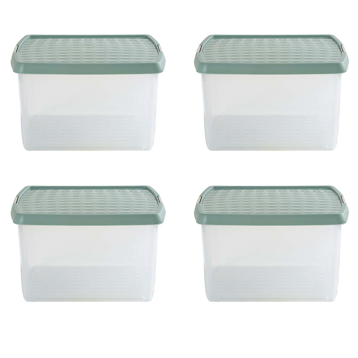 Wham Clip Pack of 4 Square Storage Boxes With Lids