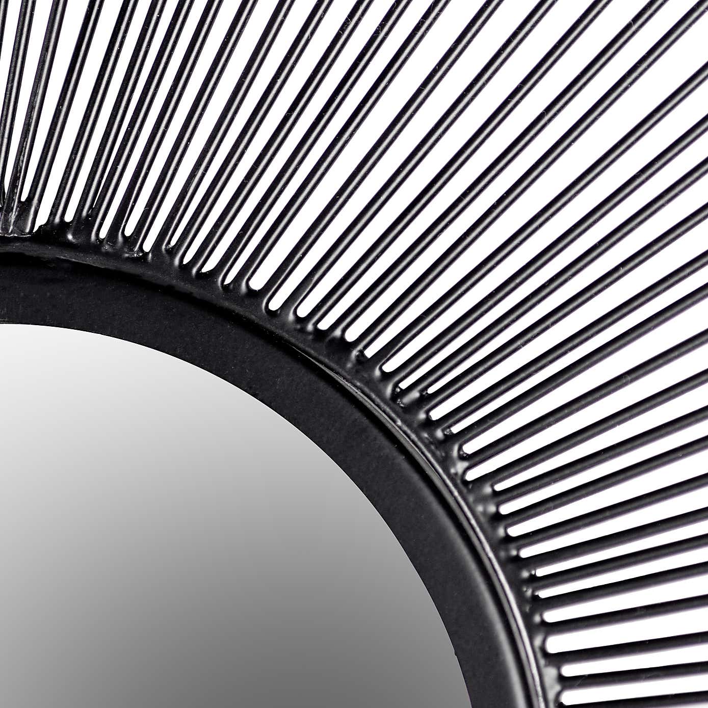 Paoletti Round Black Wire Wall Mirror