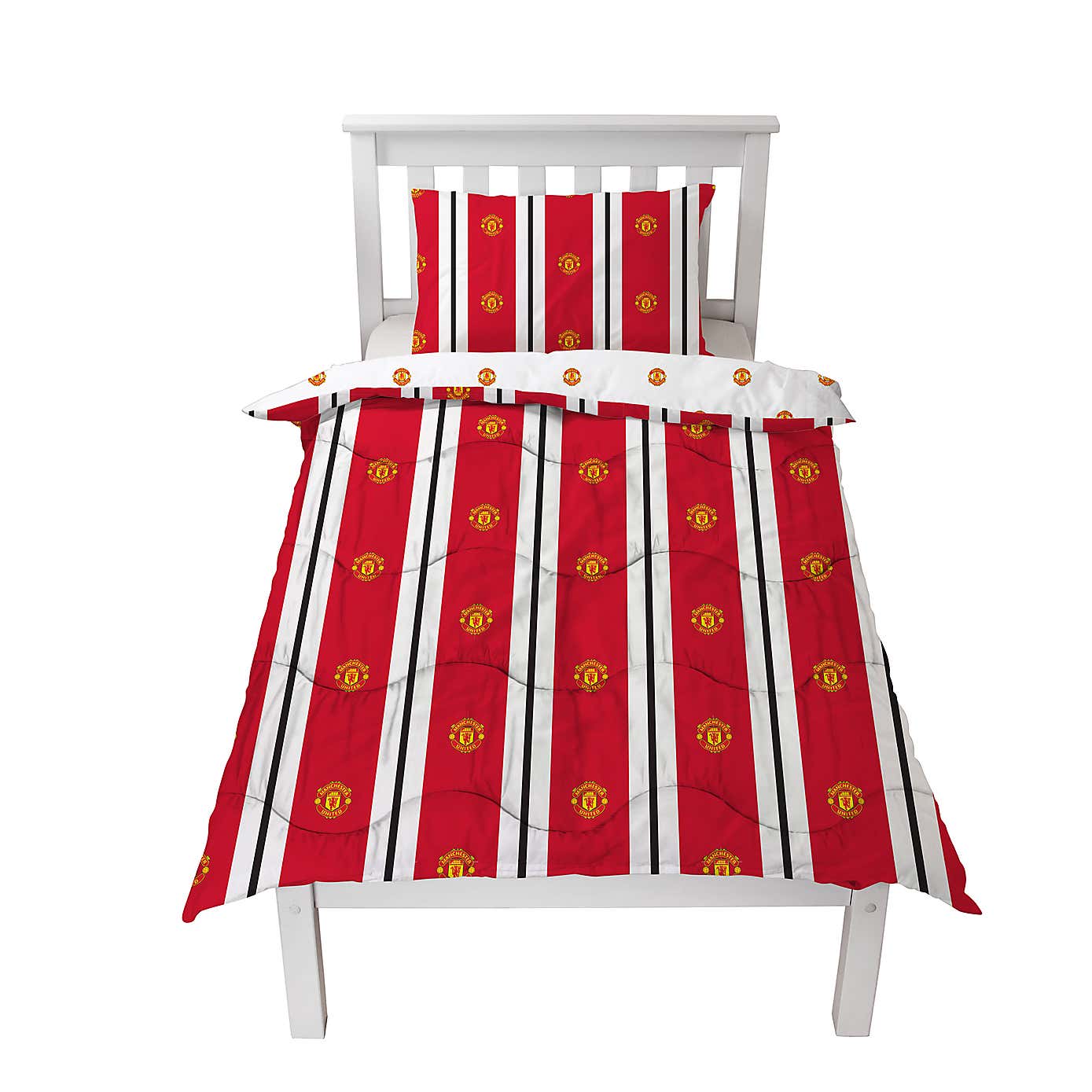 Manchester United Classic 10.5 Tog Single Coverless Duvet and Pillowcase Set