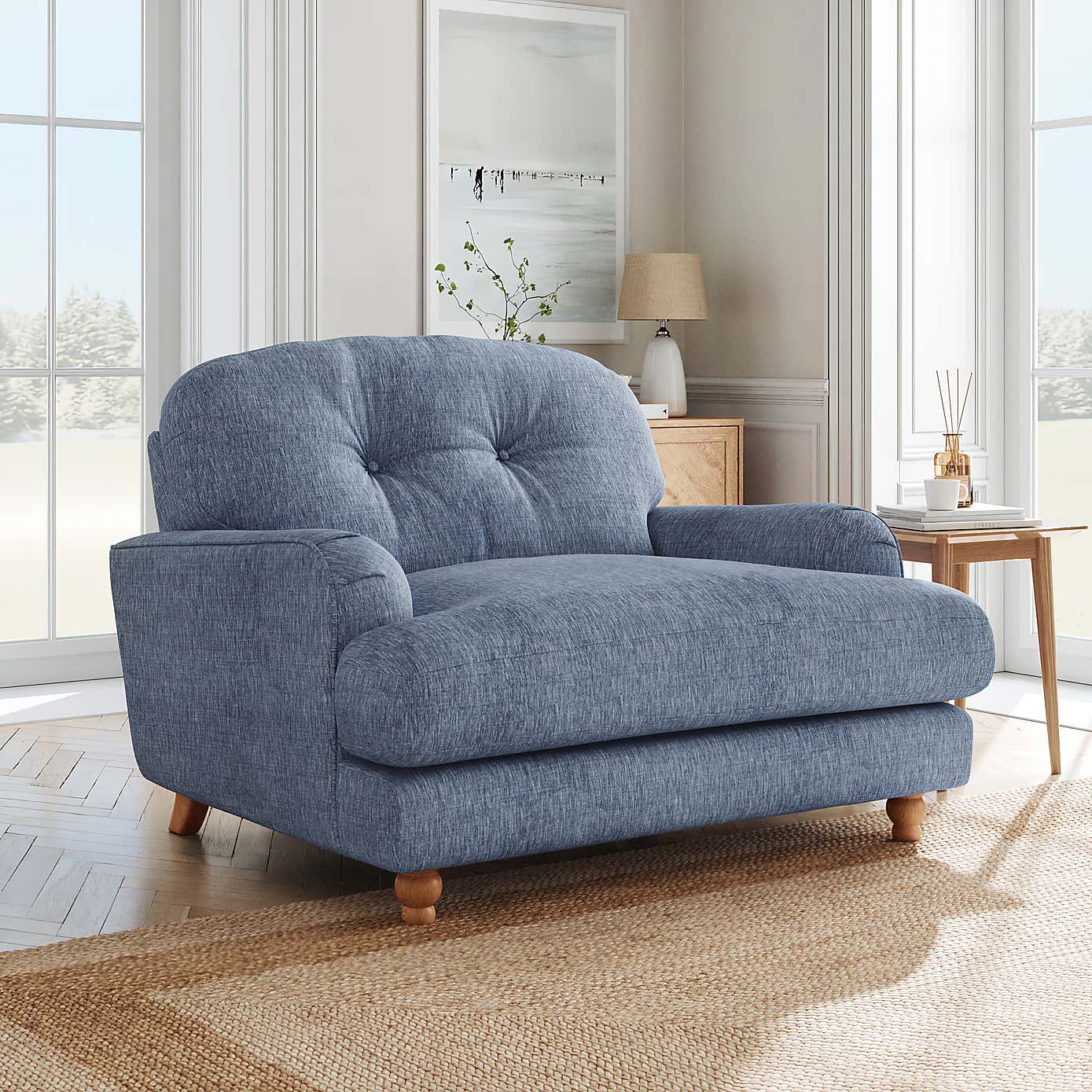 Martha Faux Linen Snuggle Chair