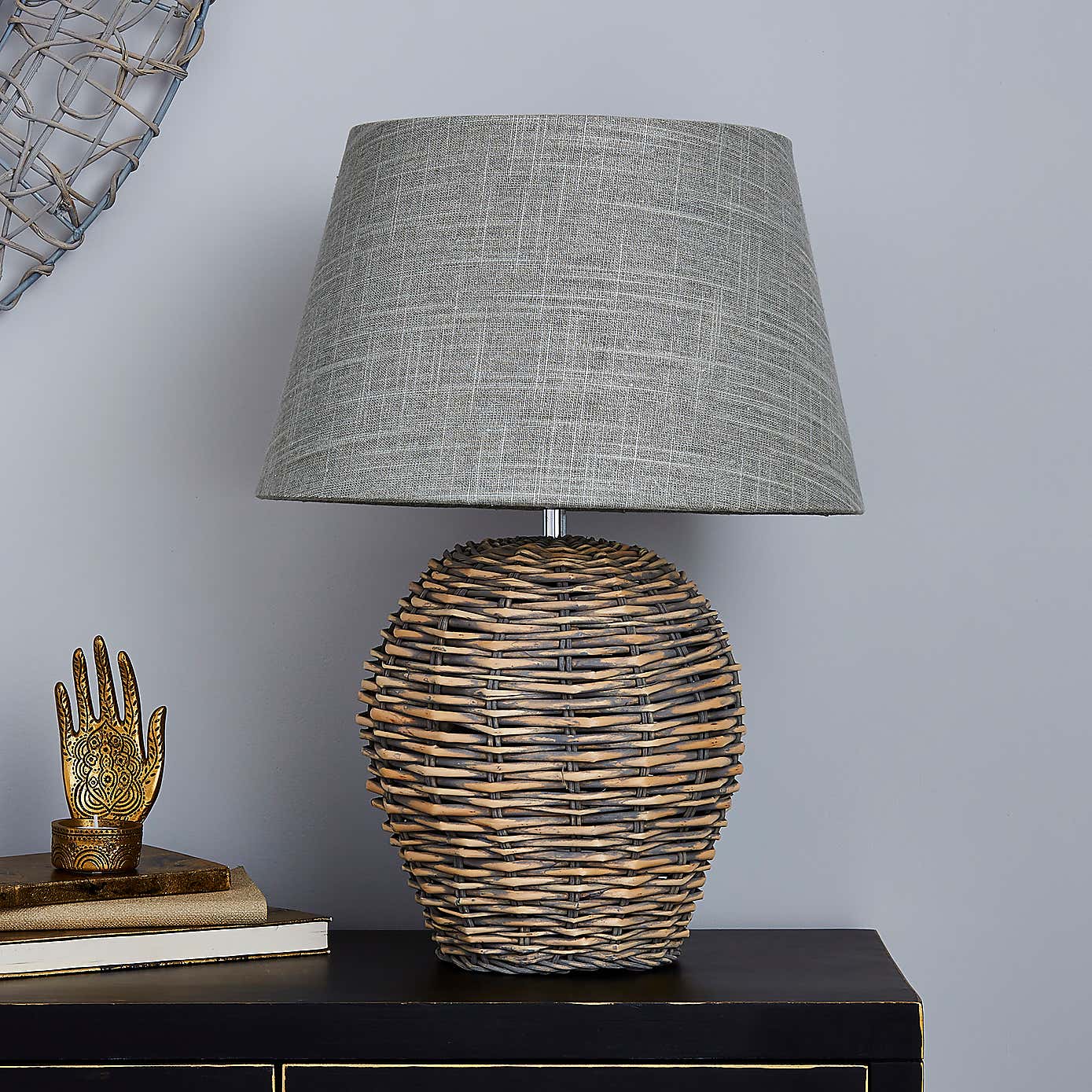 Lari Split Weave Wicker Table Lamp
