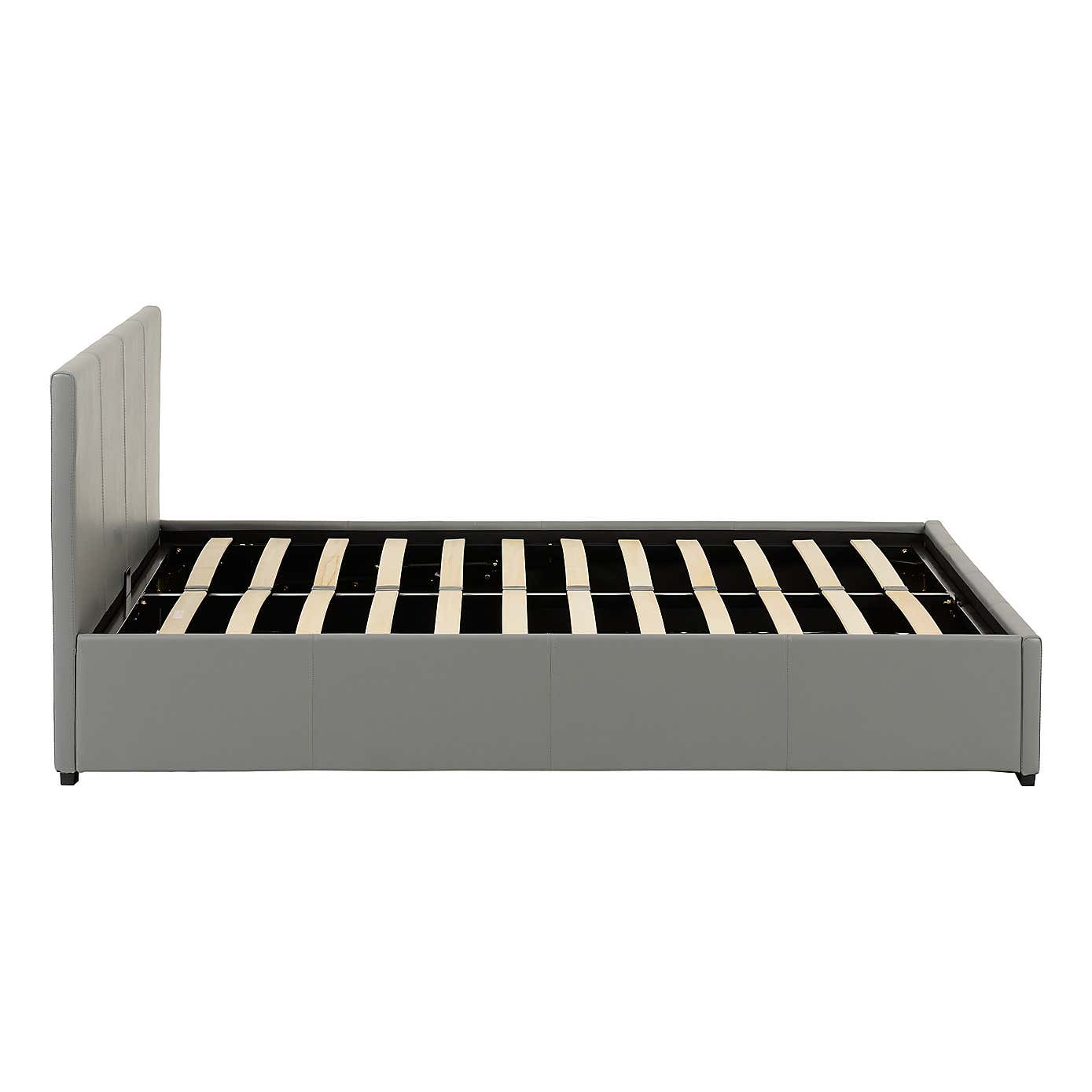 Waverley Faux Leather Ottoman Bedstead - Grey