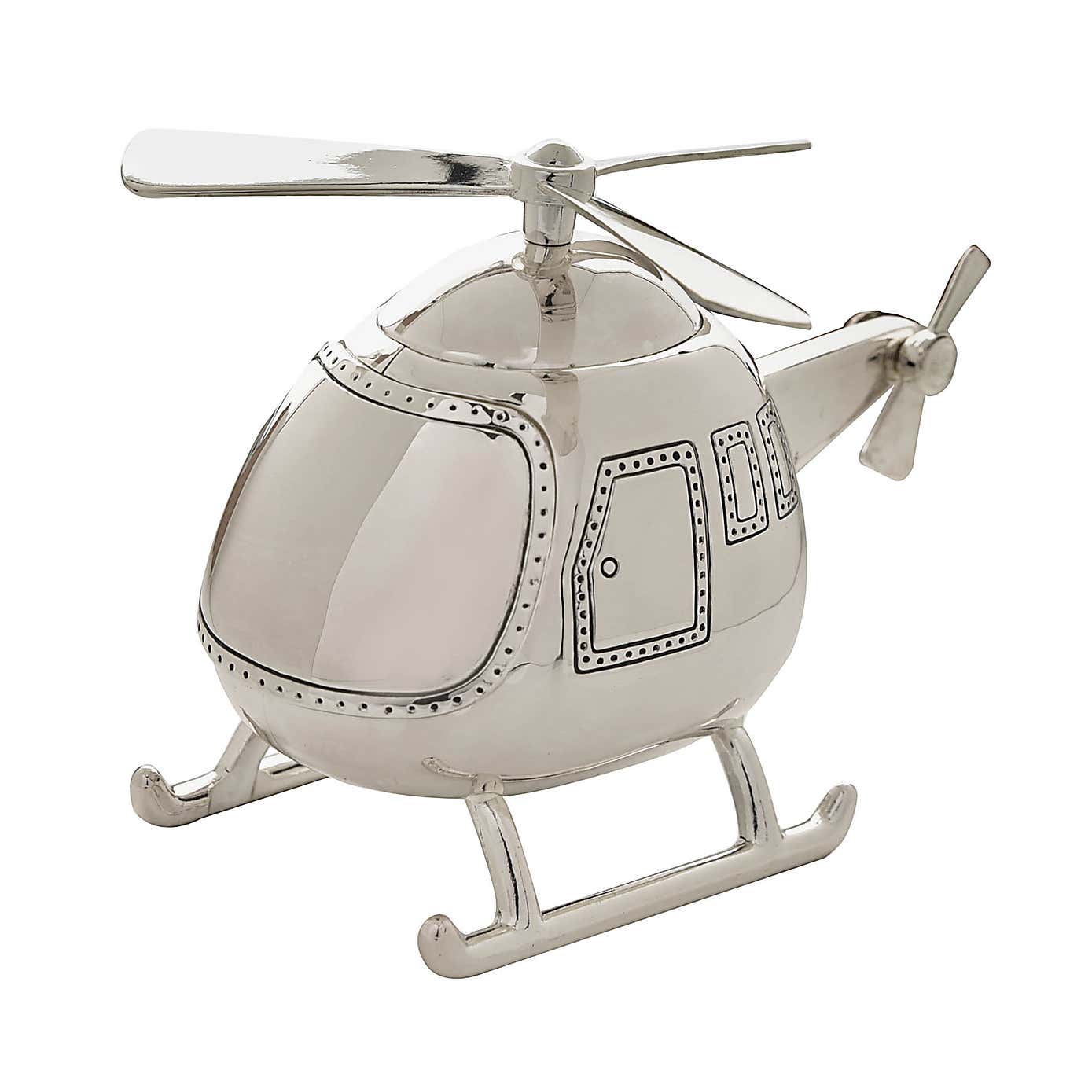 Bambino Silver Plated Helicopter Money Box