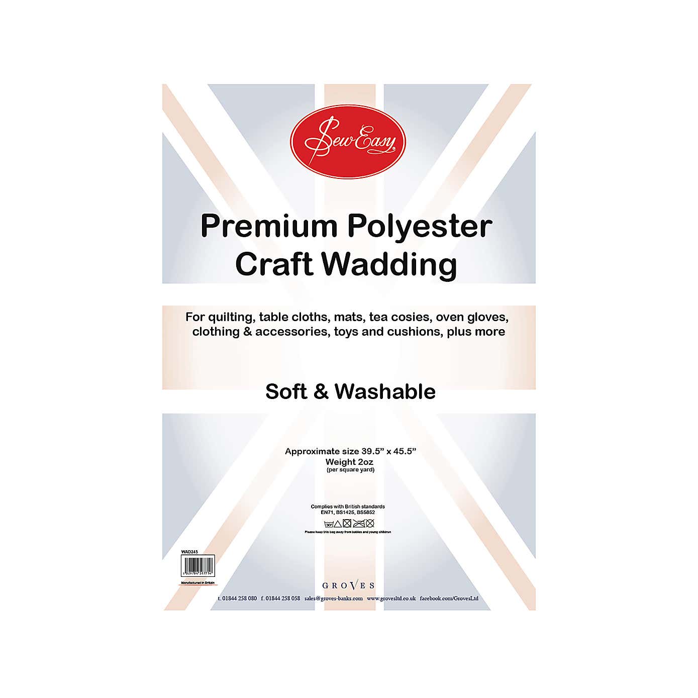 Poly Wadding 2oz 100x115cm 39.5 x 45.5in