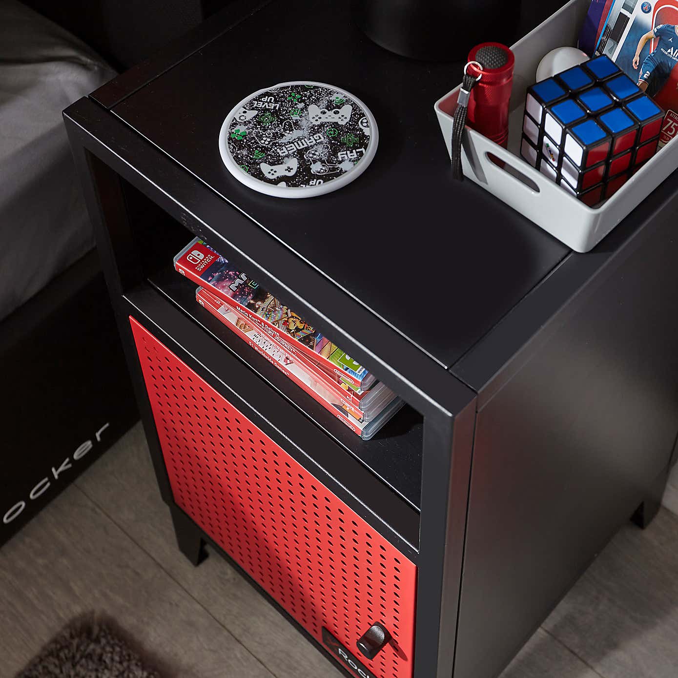 X Rocker MESH TEK Bedside Cabinet with Single Cube Storage