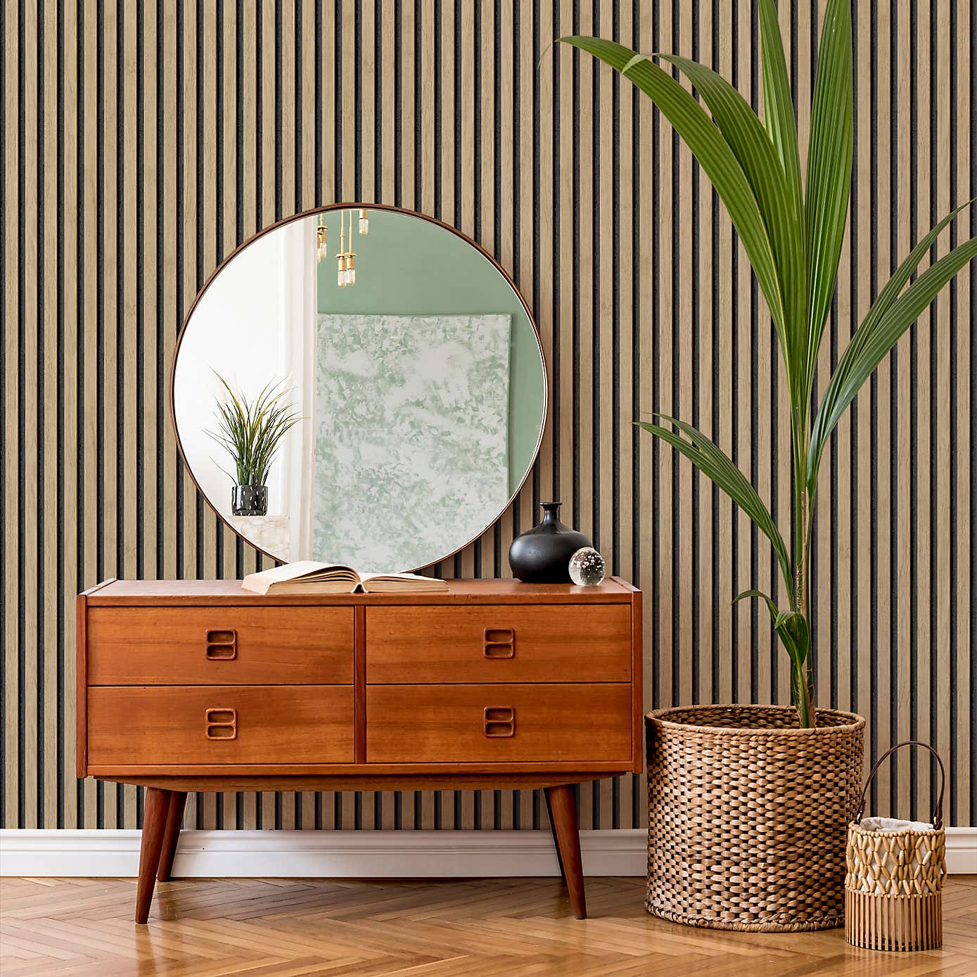 Wallpops Pack of 3 Acoustic Wood Slat Panelling 20cm x 120cm