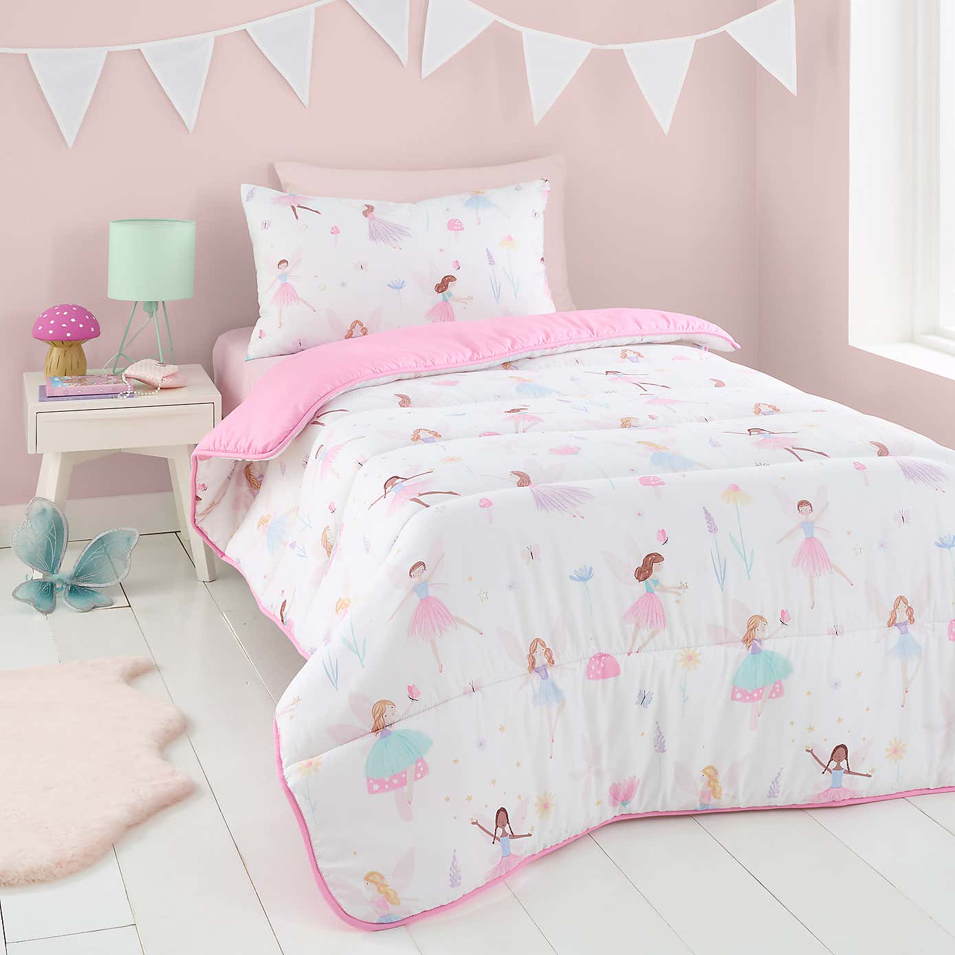 Meadow Fairies 7.5 Tog Single Coverless Duvet and Pillowcase Set