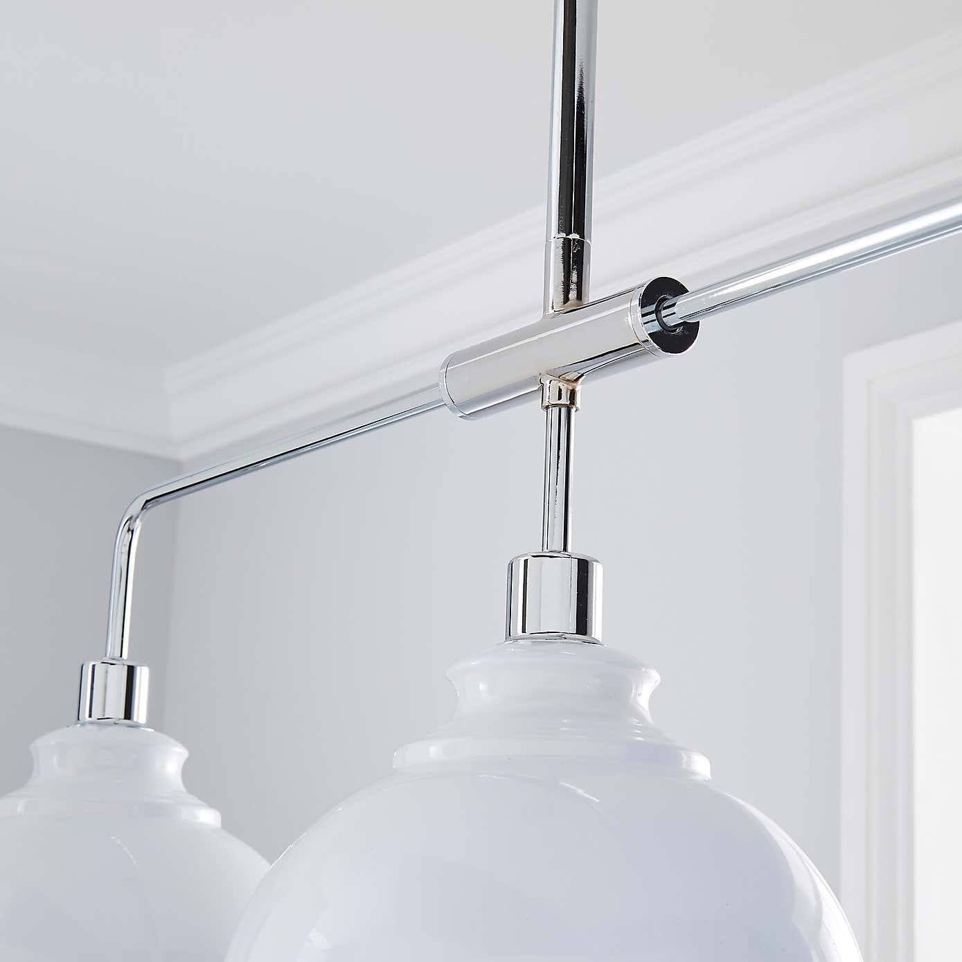 Galley 3 Light Bar White Diner Ceiling Fitting