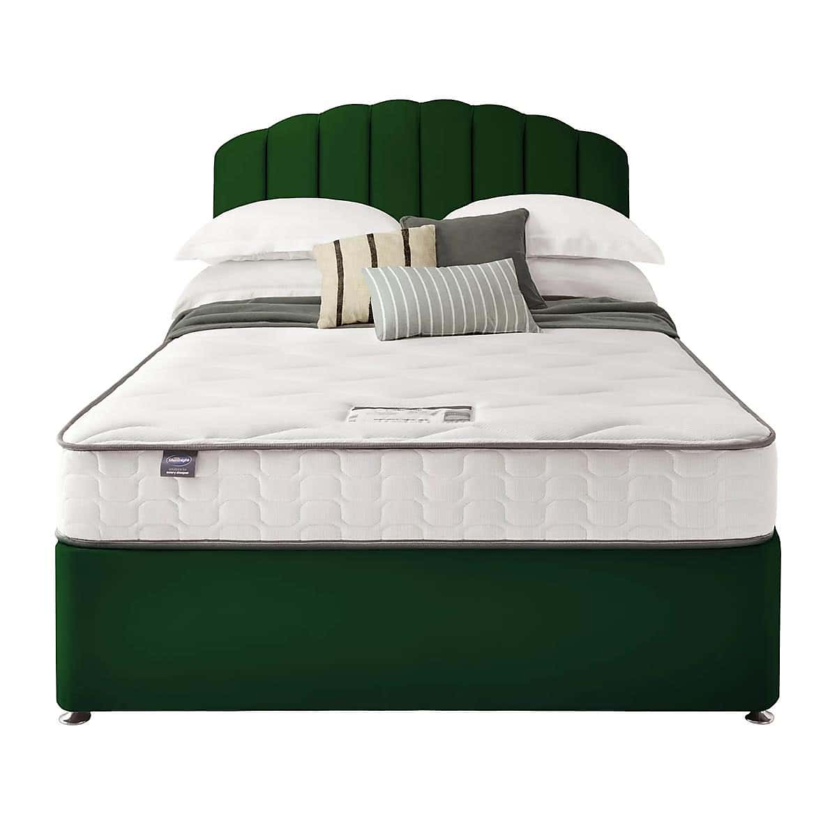 Silentnight 2 Drawer Divan Bed With Velvet Merlin Headboard