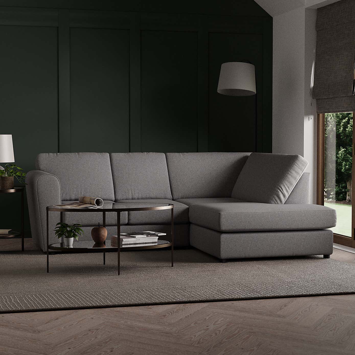 Blake Soft Texture Fabric 3 Seater Corner Sofa