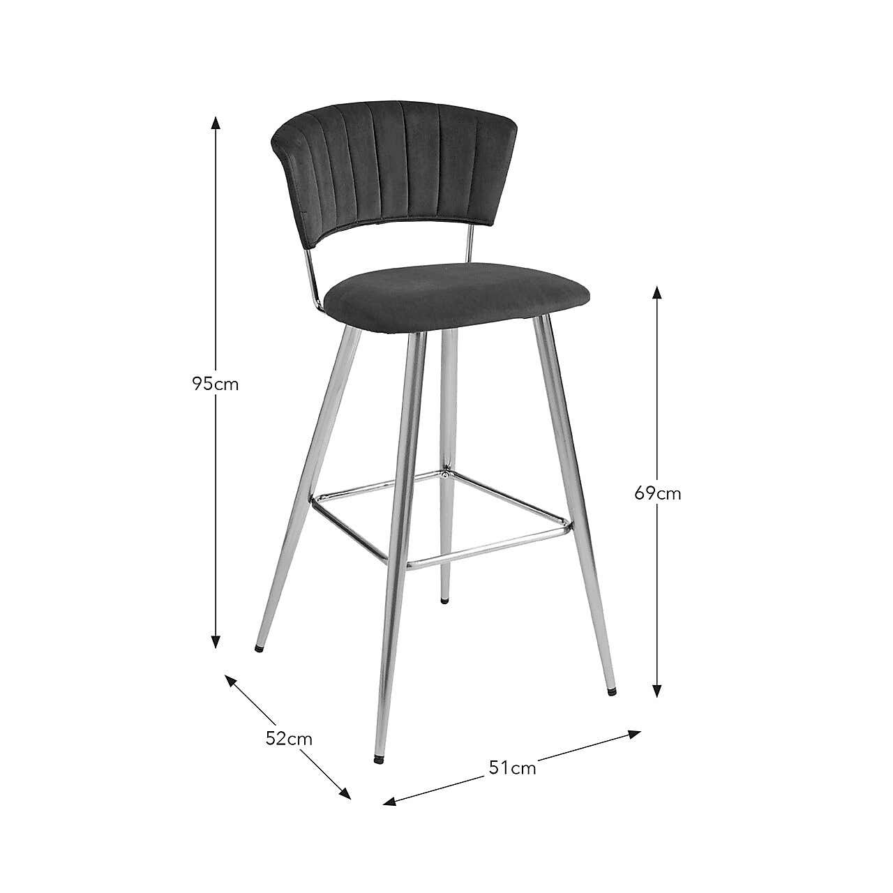 Kendall Velvet Bar Stool