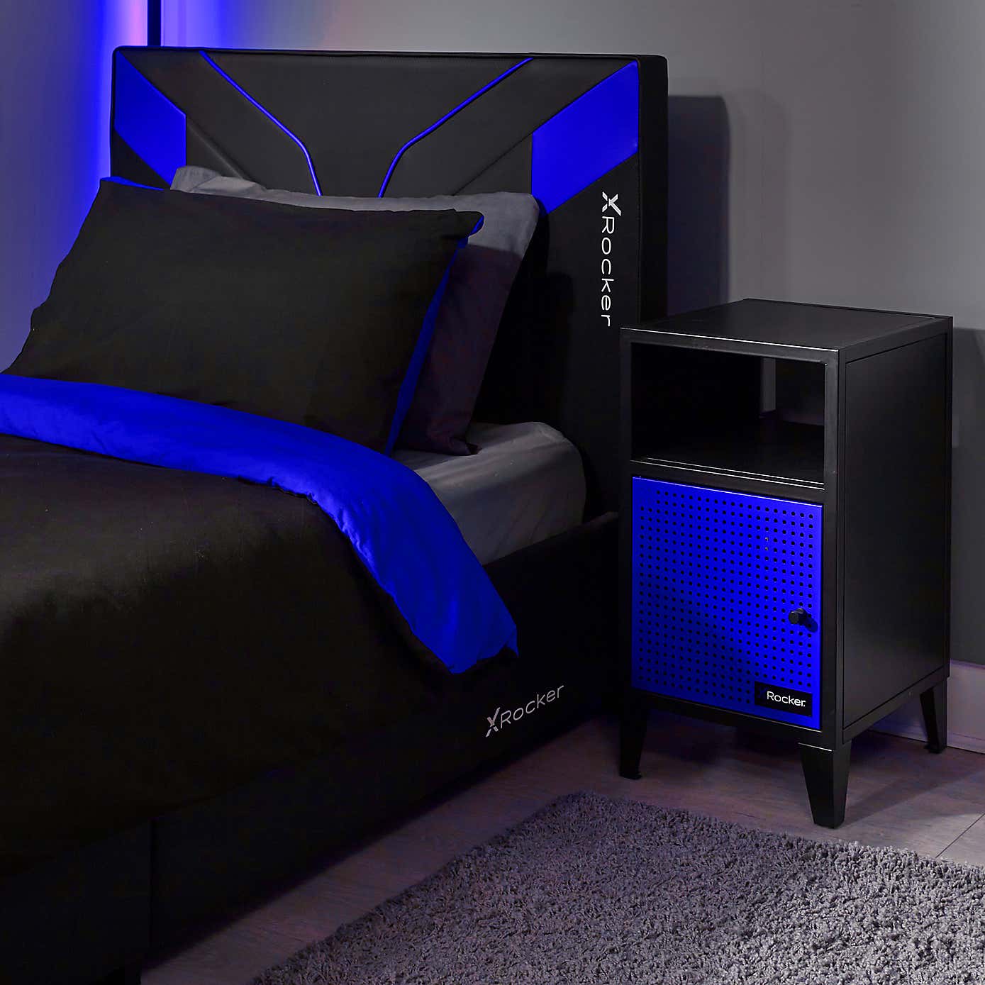 X Rocker Mesh Tek Single Cube Bedside Table