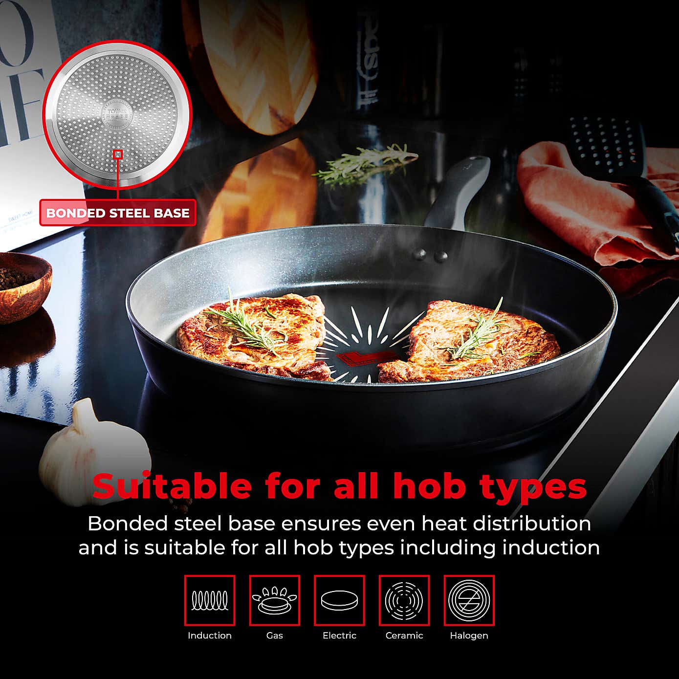 Tower Smart Start Non-Stick Forged Aluminium 5 Piece Pan Set