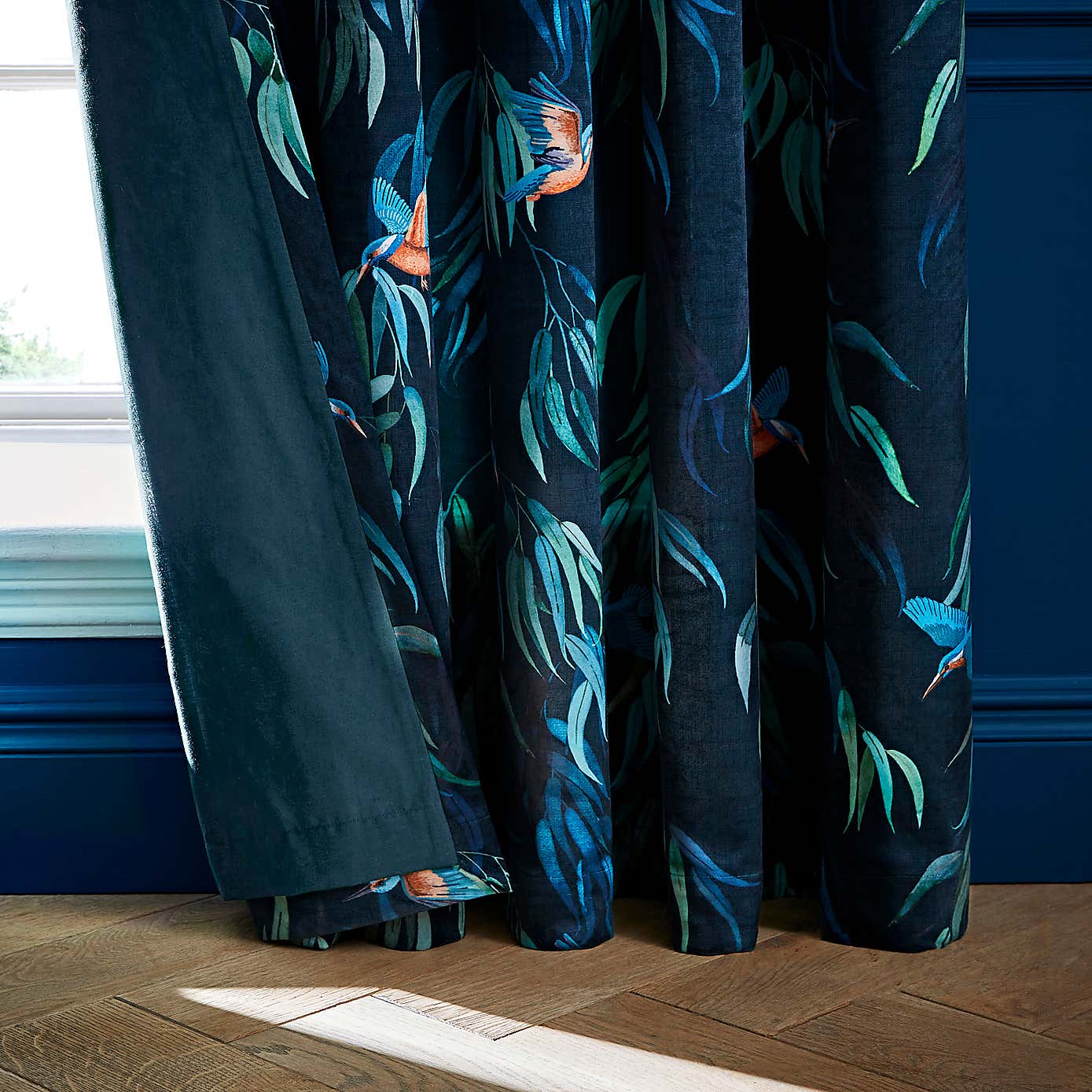 Natural History Museum Kingfisher Eyelet Curtains