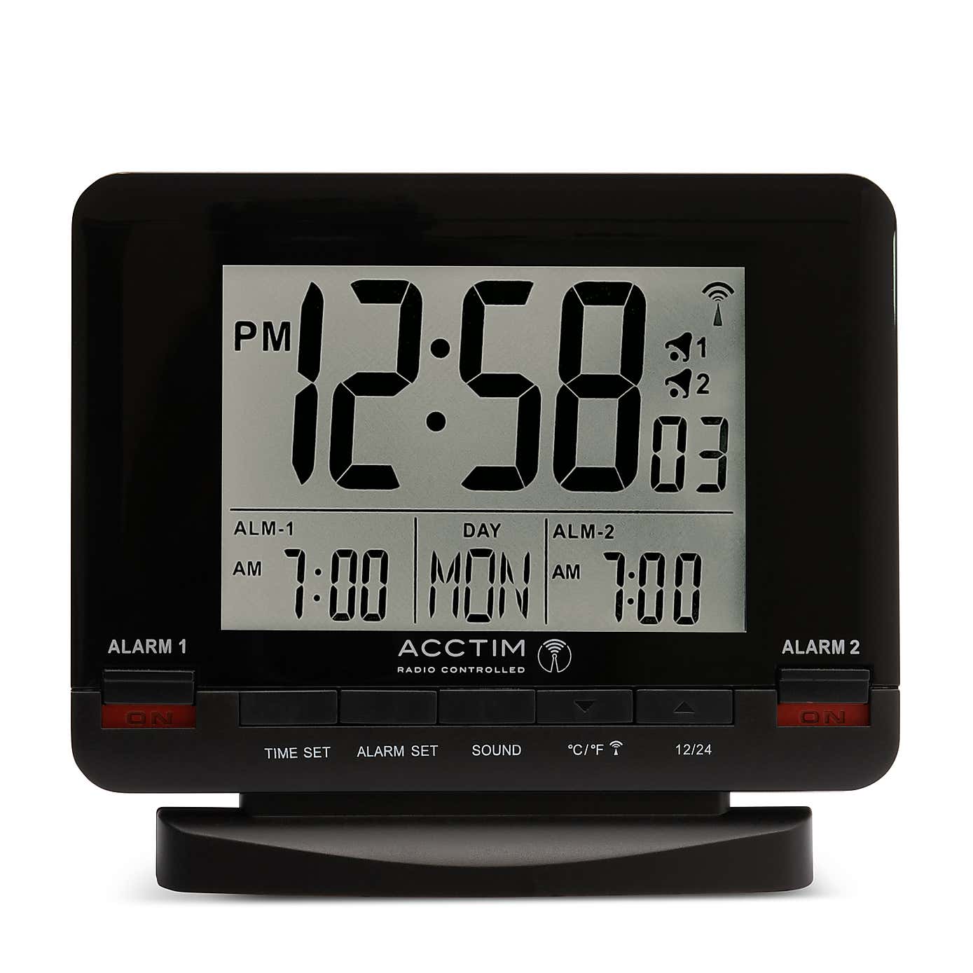 Acctim Delaware Black Alarm Clock