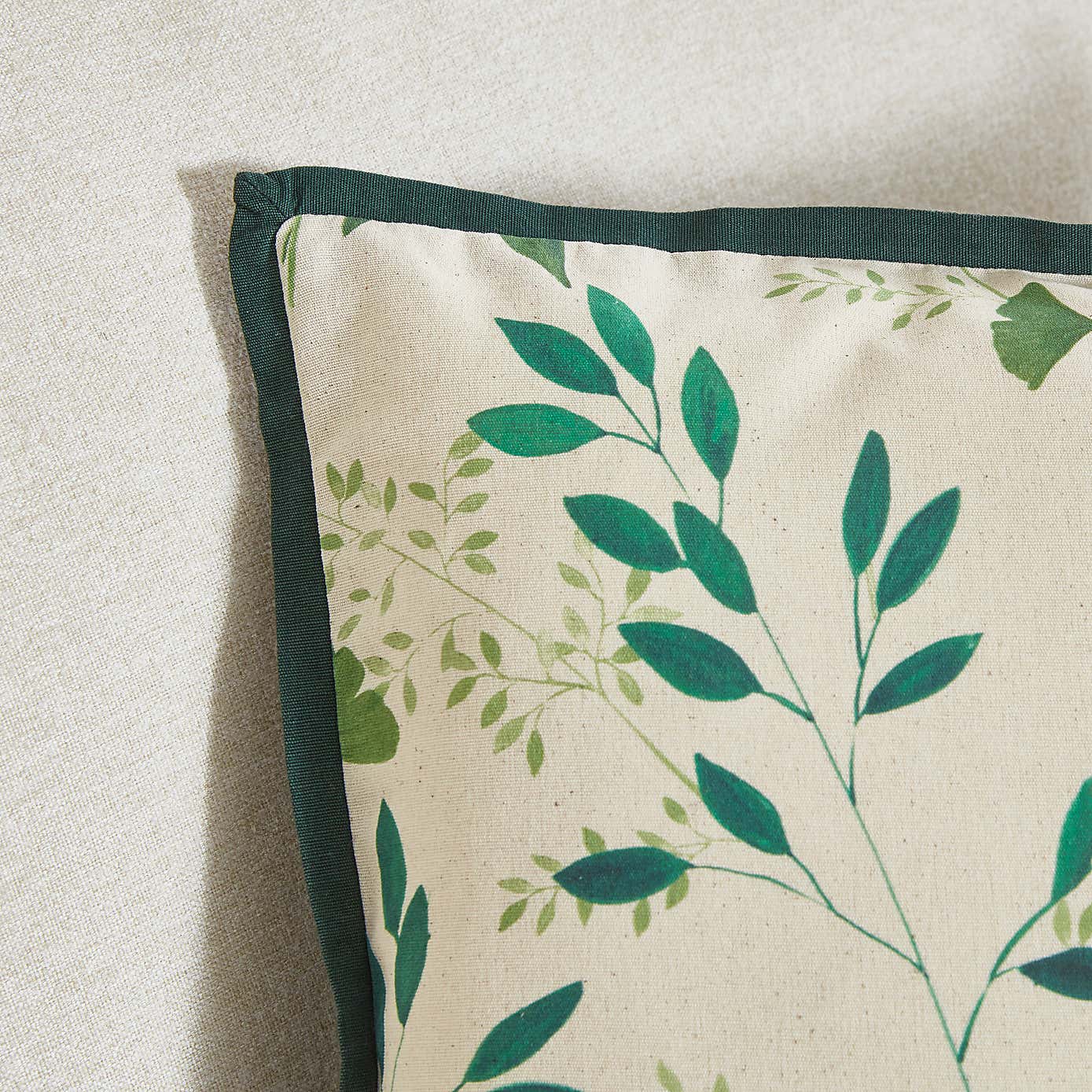 Green Leaves Square Cushion Cover