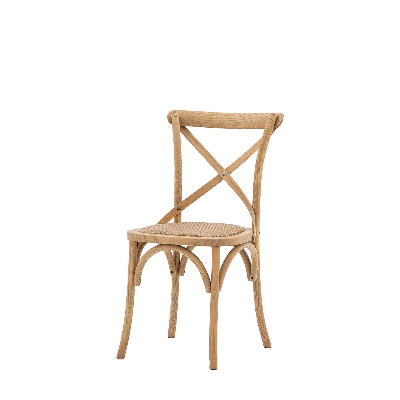 Cannock Set of 2 Dining Chairs, Oak & Rattan