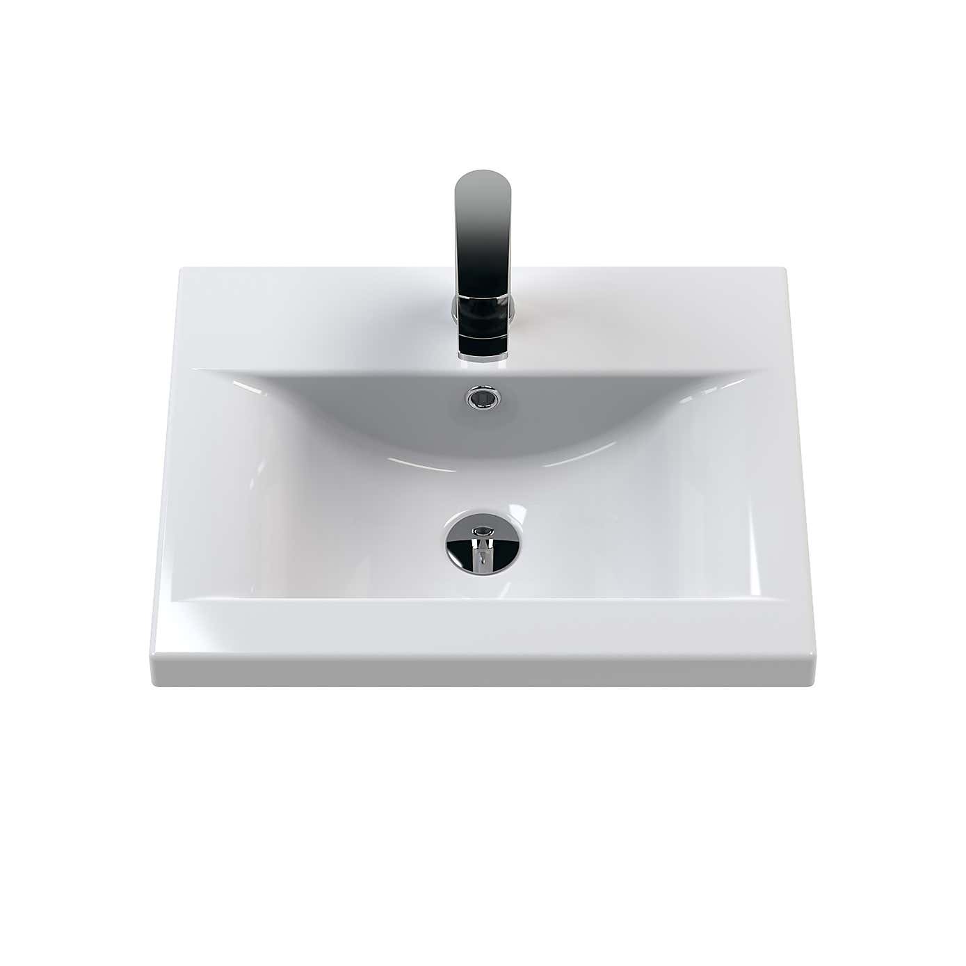 Deco Wall Mounted Single Drawer Vanity Unit with Basin