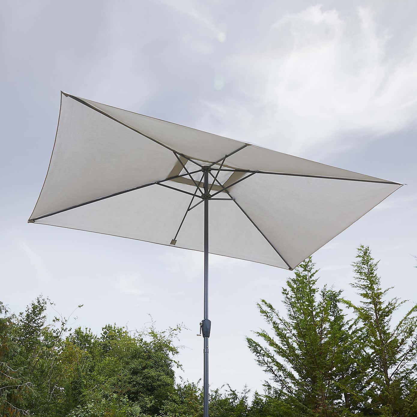 3m Grey Rectangular Crank Parasol