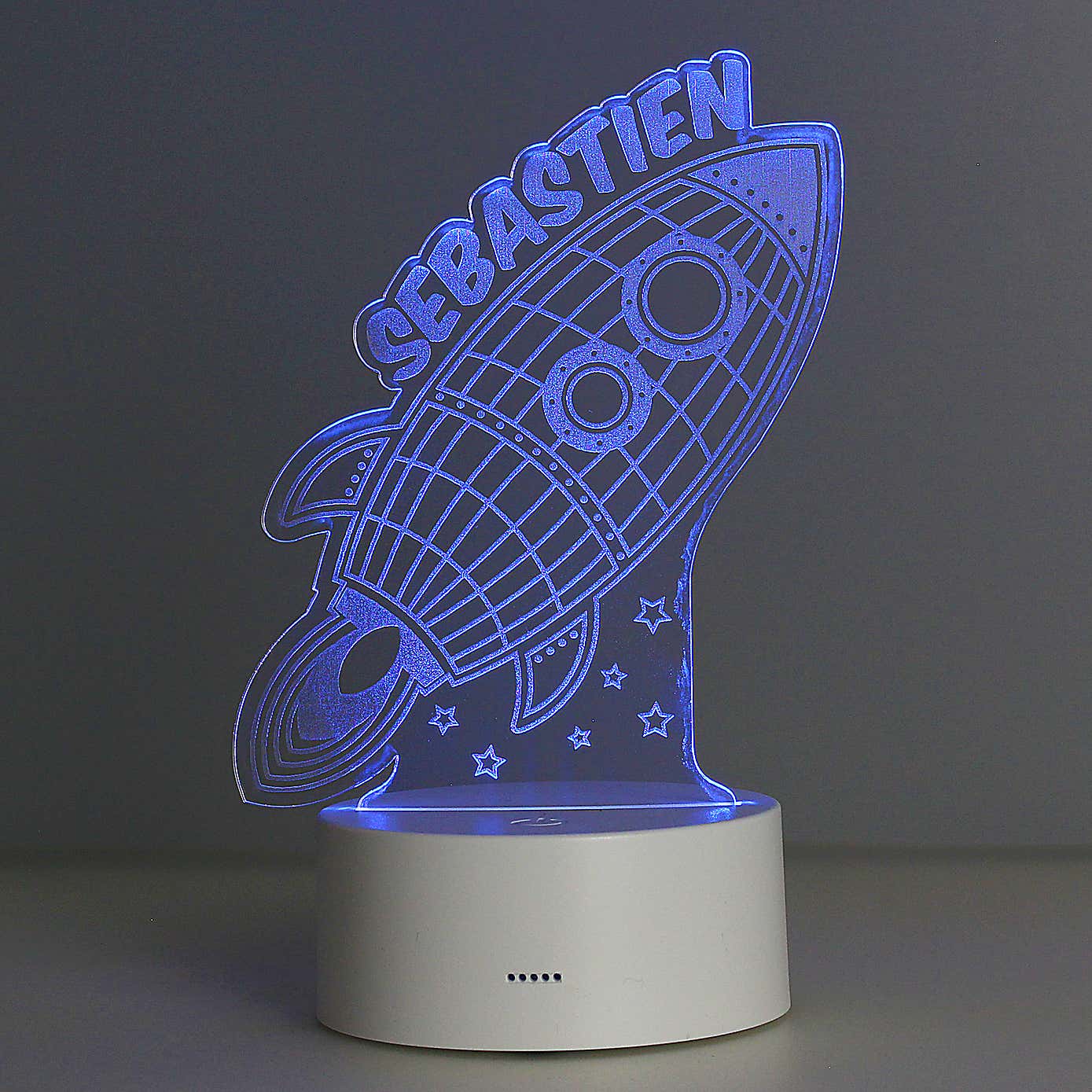 Personalised Space Rocket Colour Changing Night LED Light