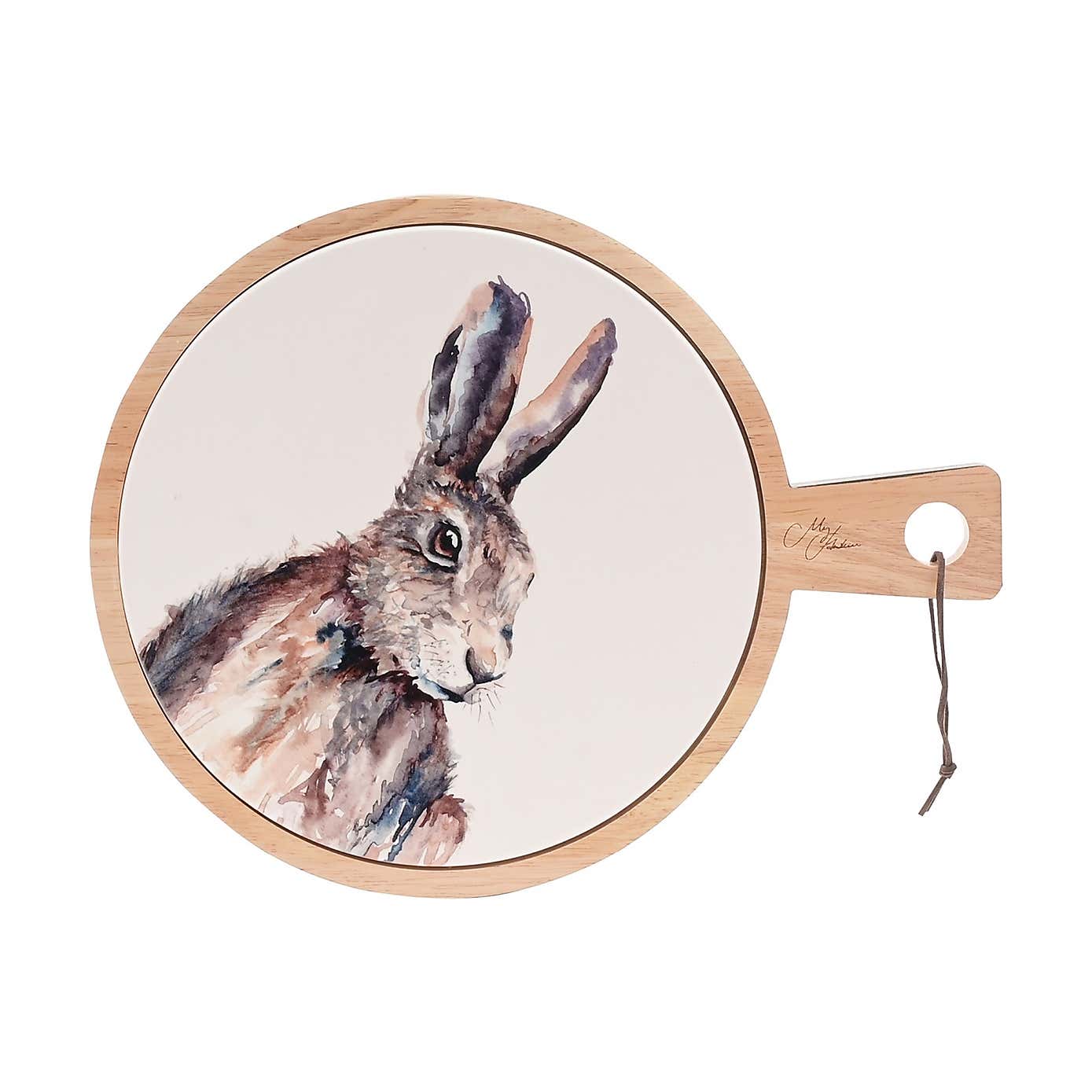 Meg Hawkins Hare Wood and Ceramic Serving Board