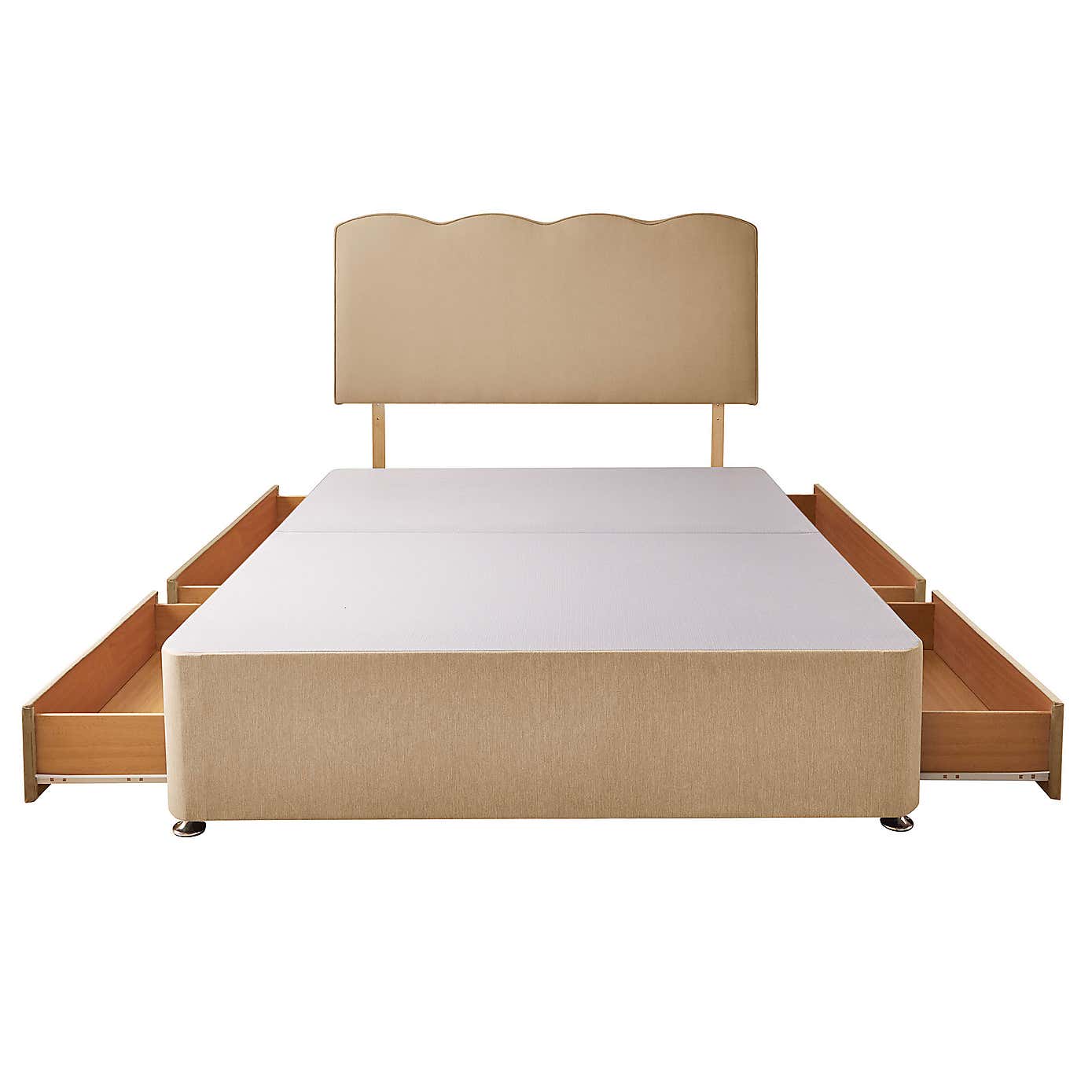 Silentnight 2 Drawer Divan Bed With Fabric Wave Headboard