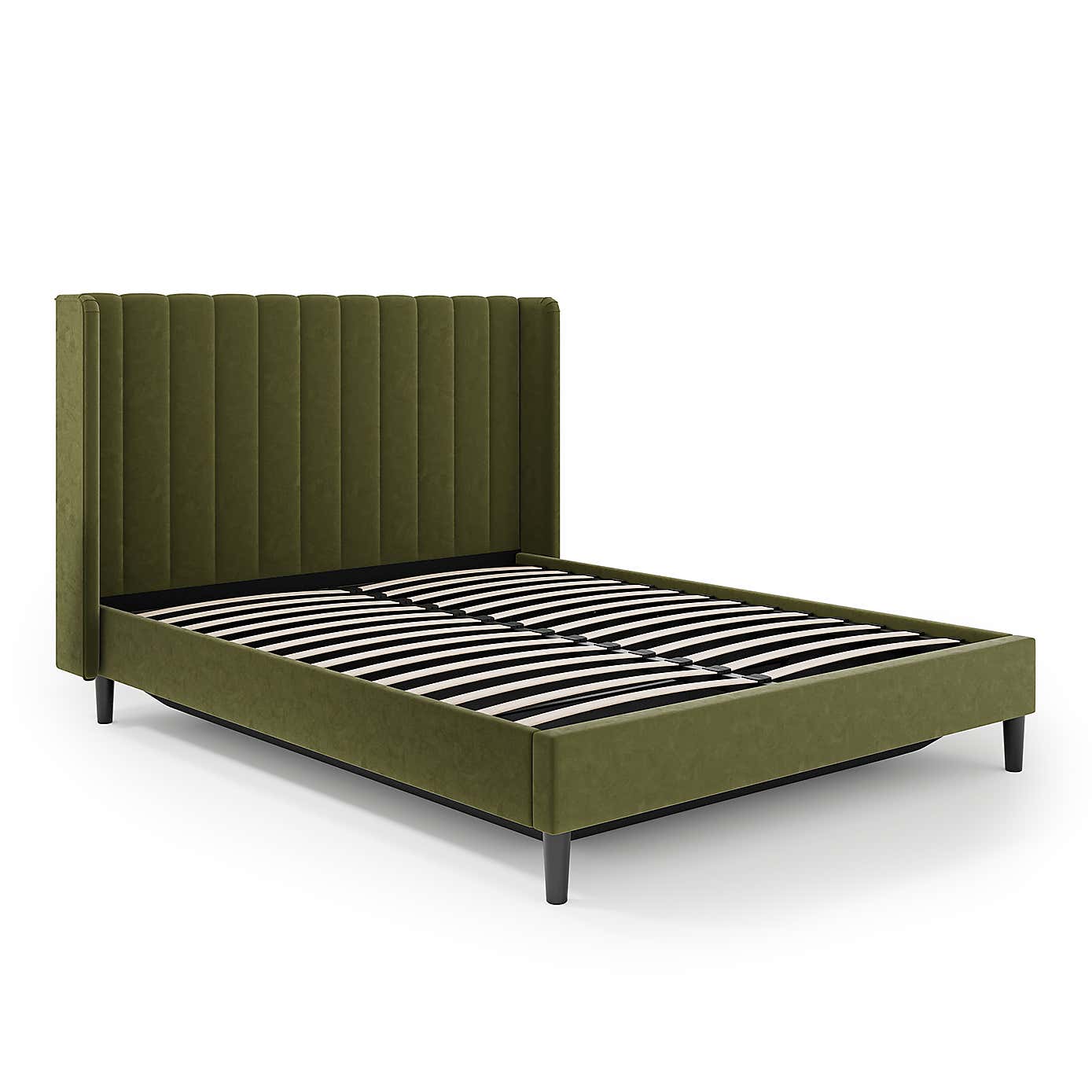 Alara Pleated Velvet Ottoman Bed
