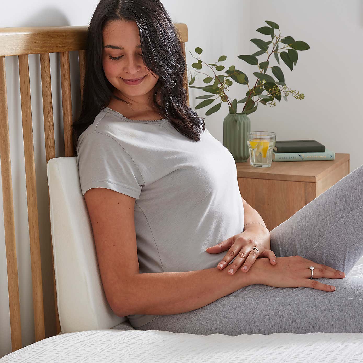 Wedge Memory Foam Medium-Support Back Pillow Small