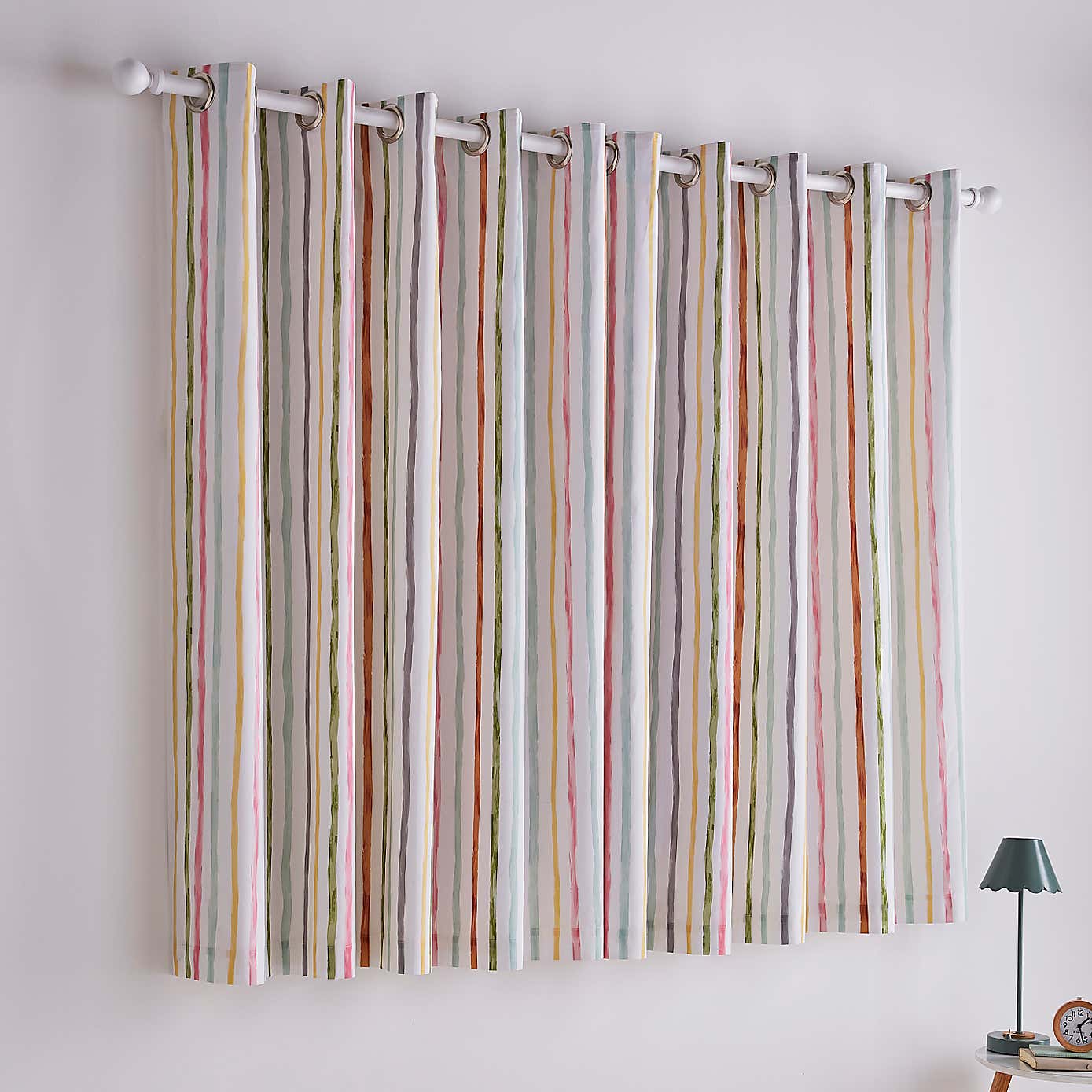 Jungle Friends Striped Blackout Eyelet Curtains