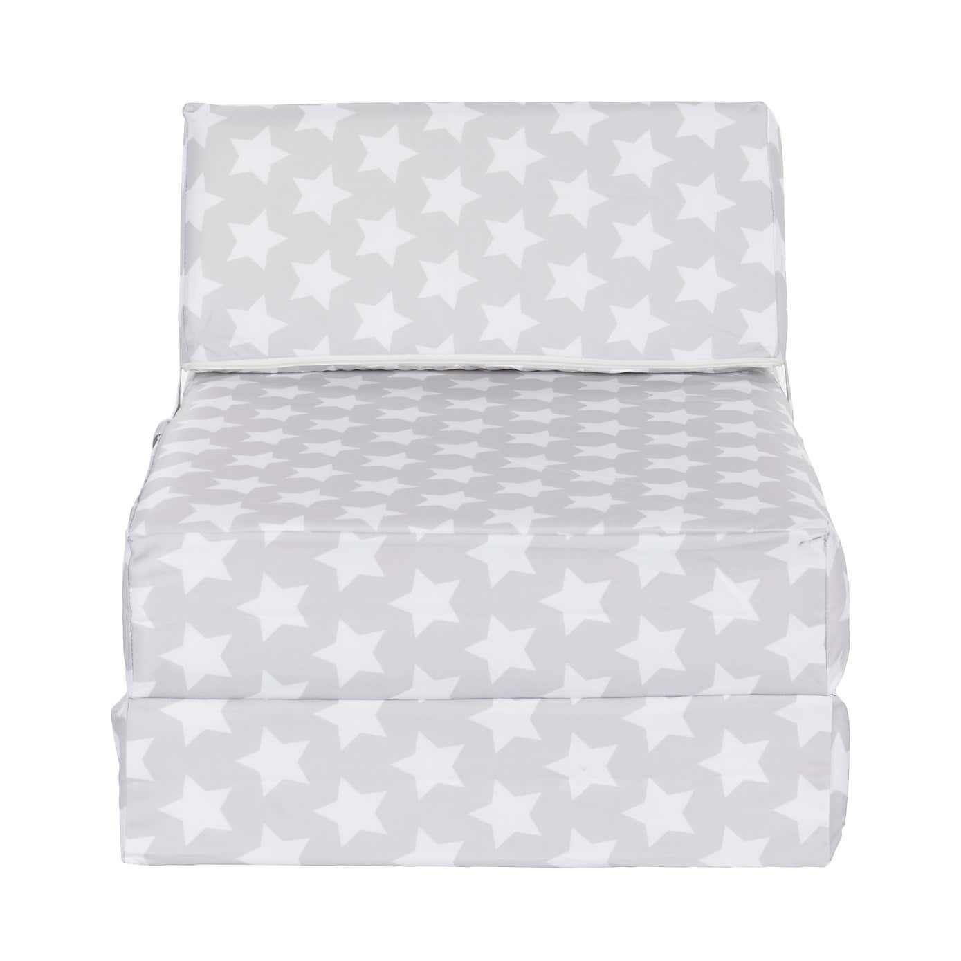 Kids Grey Stars Chair Bed