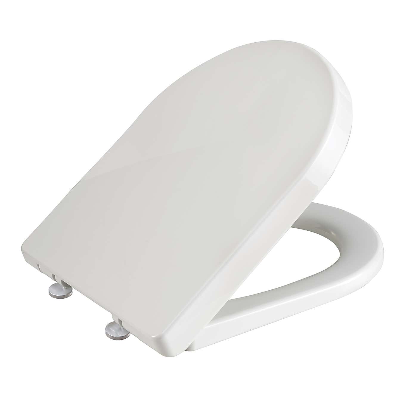 Thermoplast White D Shape Toilet Seat