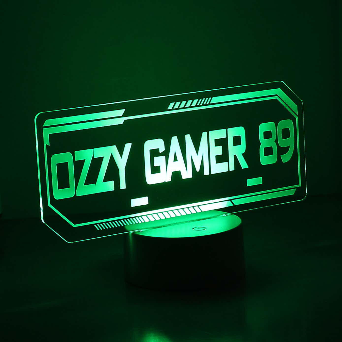 Personalised Gamer Tag Colour Changing Night LED Light