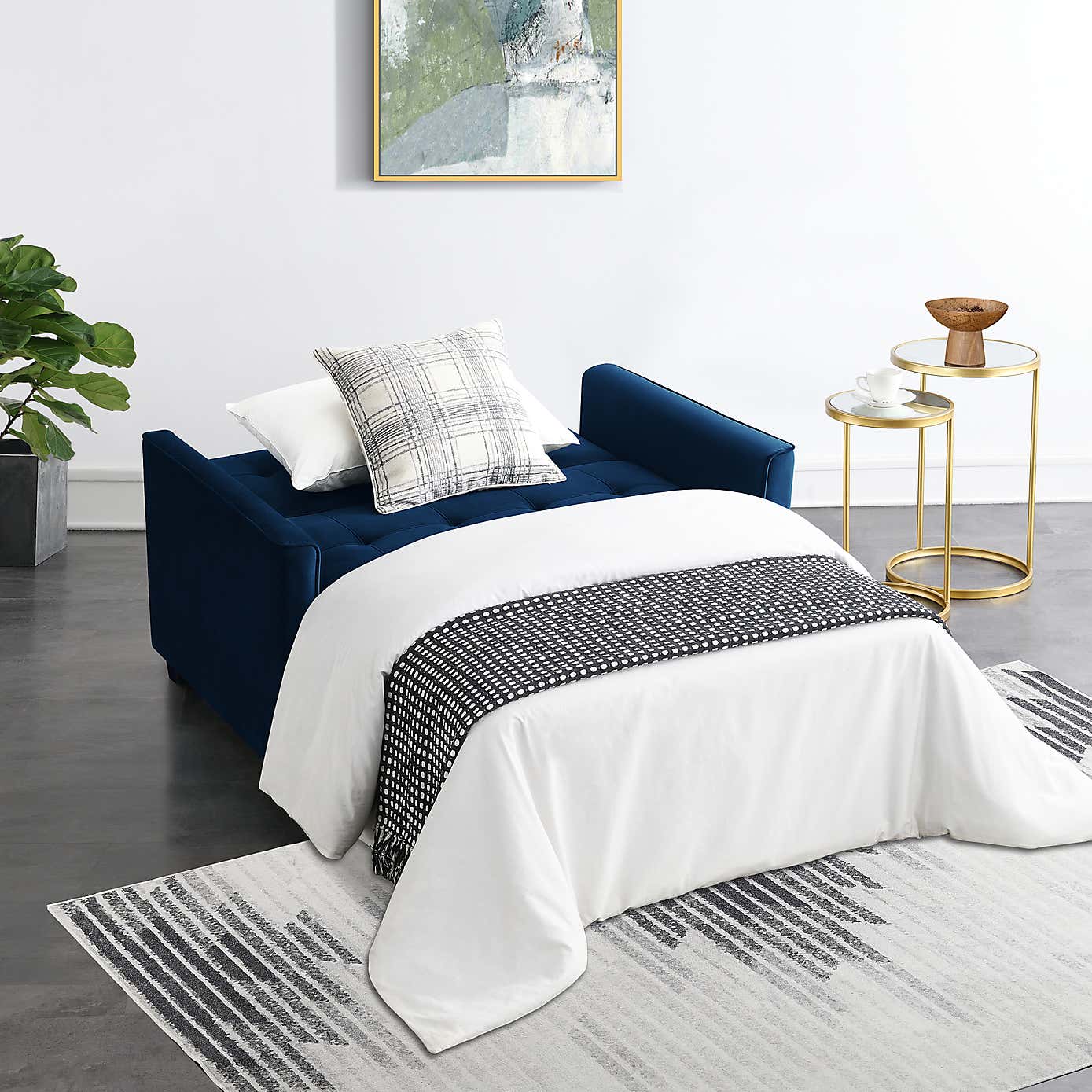 Summer Velvet 2 Seater Sofa Bed