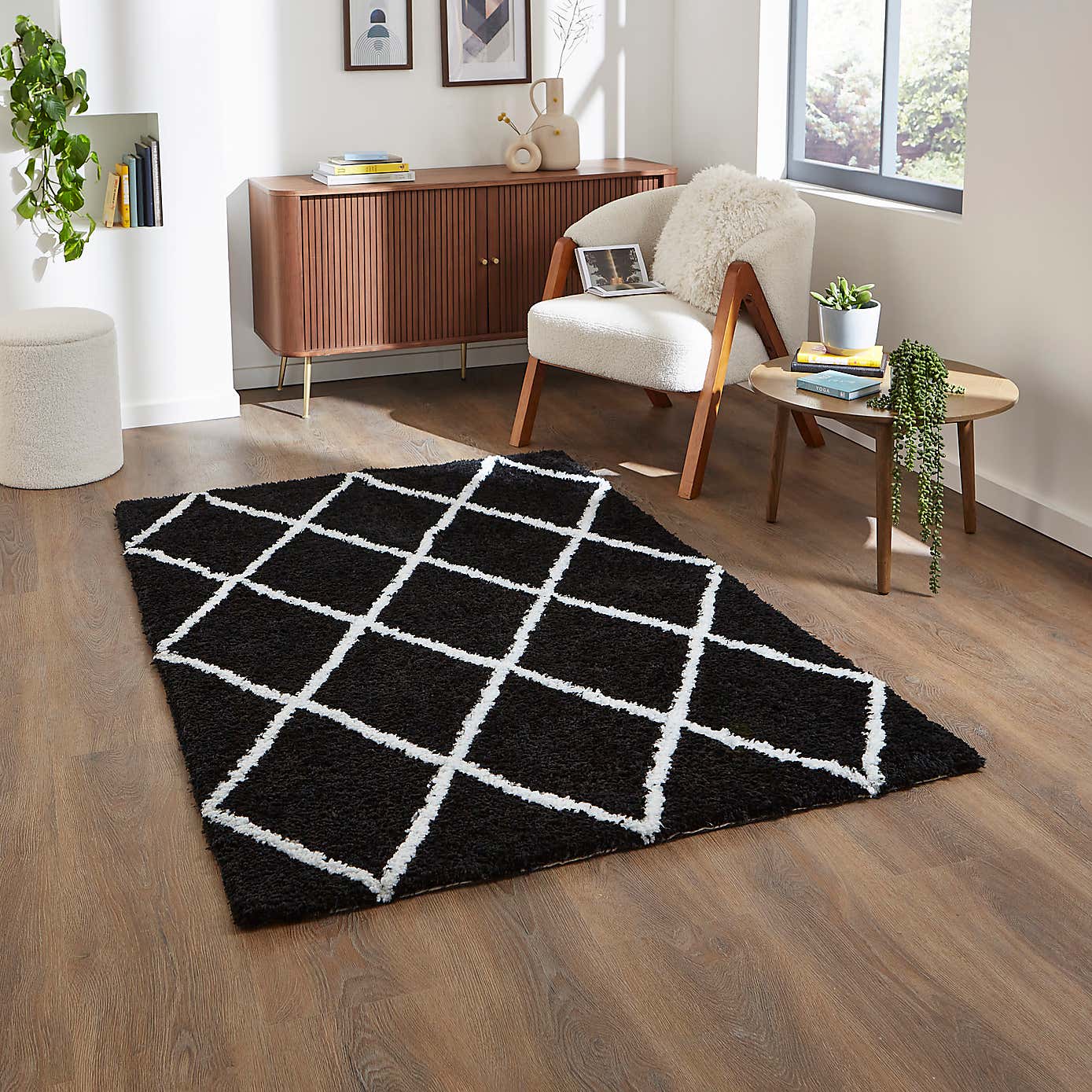 Diamond Berber Shaggy Rug