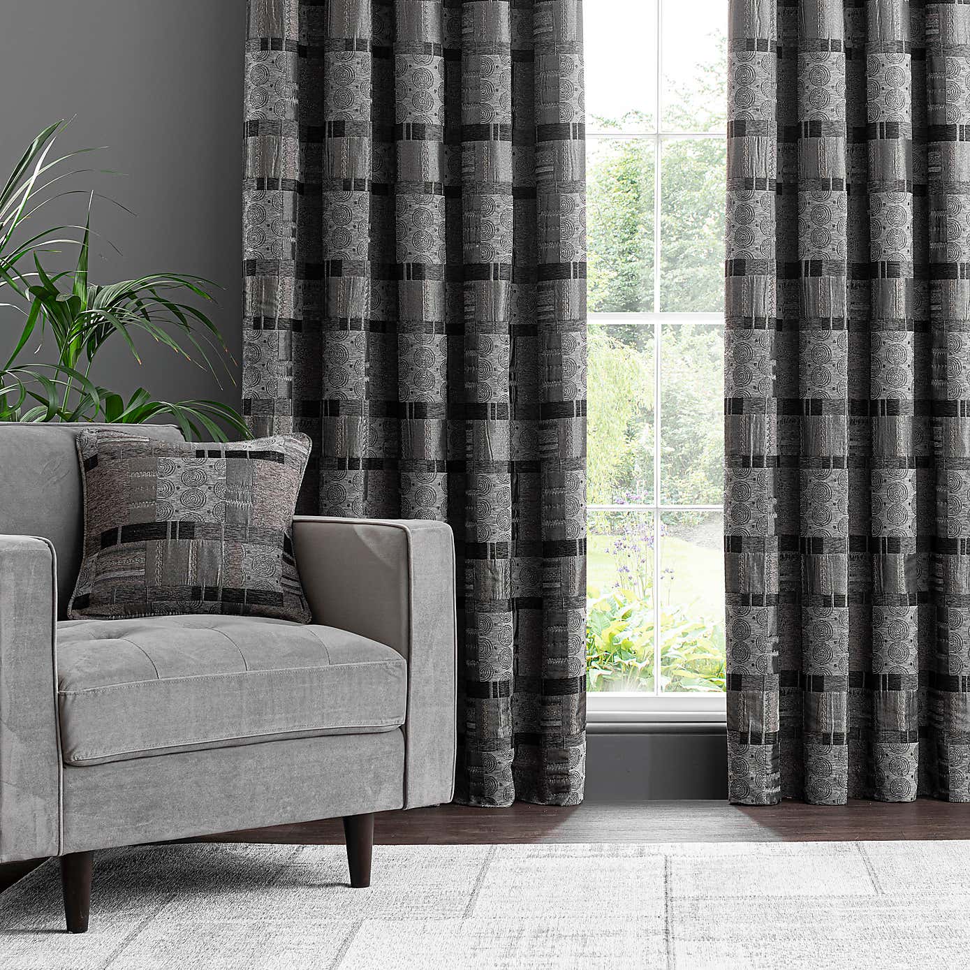 Prague Chenille Eyelet Curtains