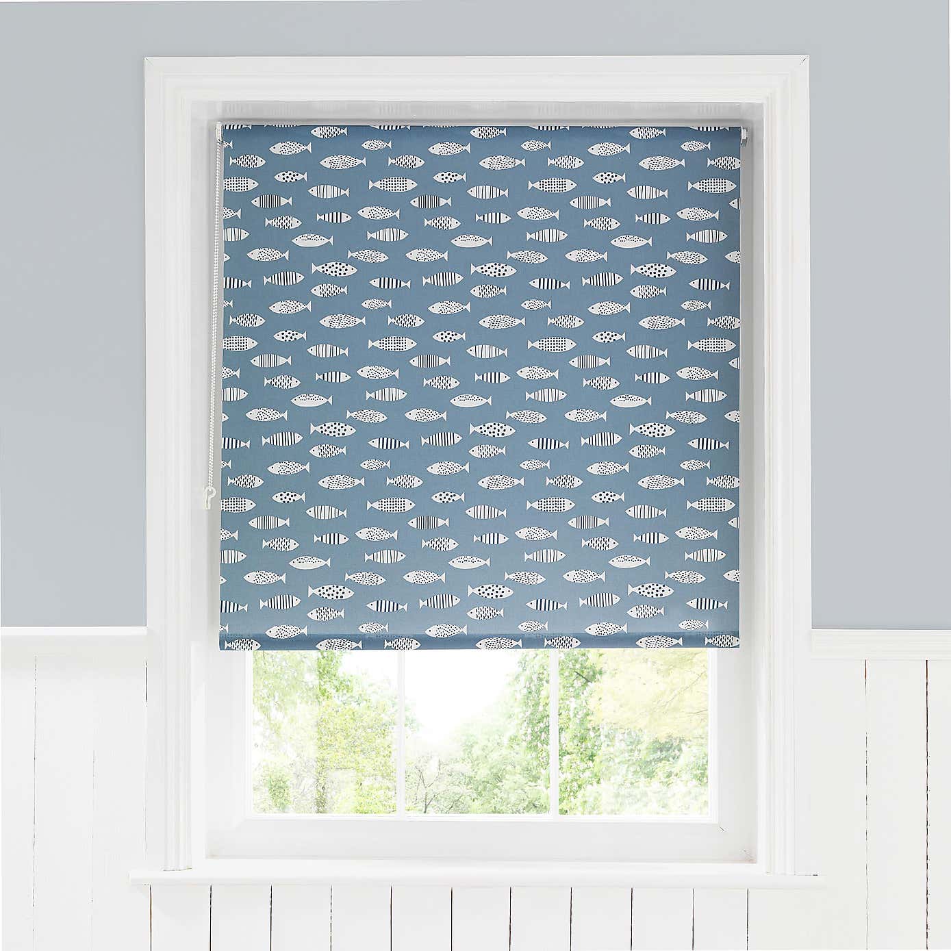 Blue Fish Daylight Moisture Resistant Roller Blind